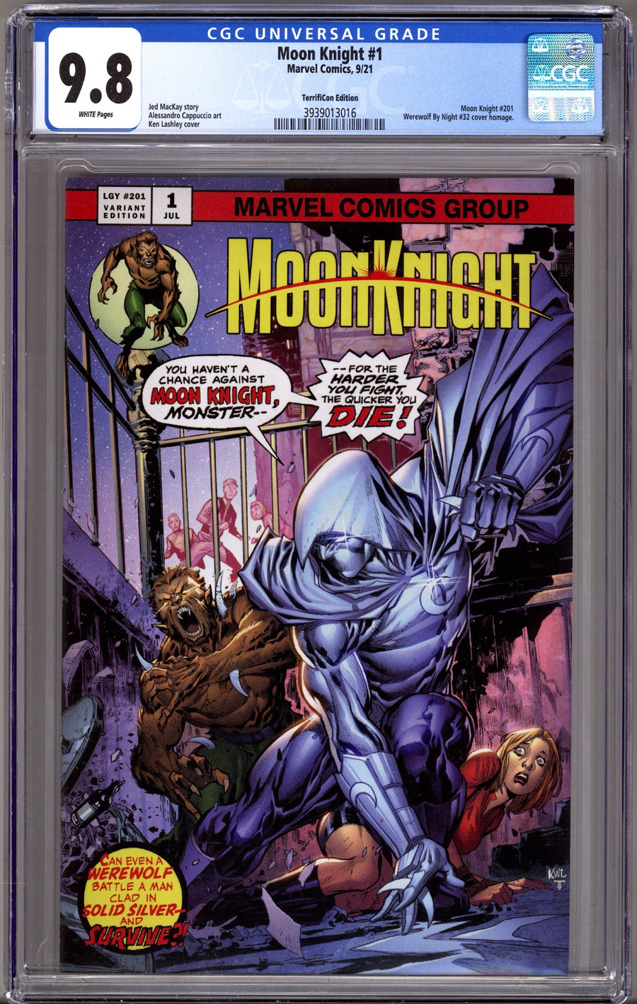 Moon Knight Vol 9 1 CGC 9.8 (NM/M) (2021) Lashley Homage Exclusive Variant 