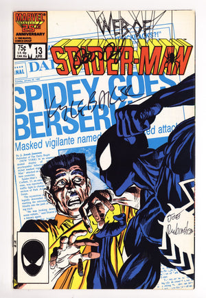 Web of Spider-Man Vol 1 13 FN/VF (7.0) (1986) Canadian Price Variant Signed x3 Cover David, Baker & Rubinstein