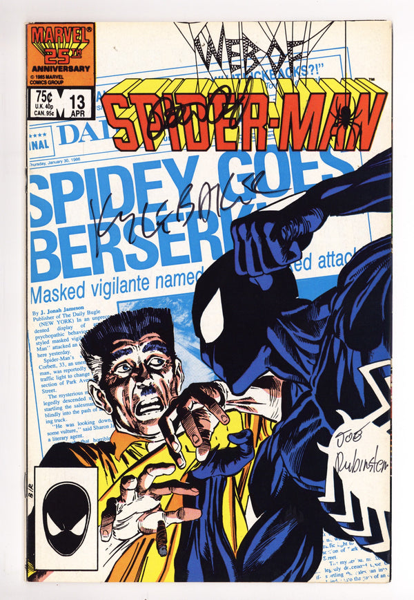 Web of Spider-Man Vol 1 13 FN/VF (7.0) (1986) Canadian Price Variant Signed x3 Cover David, Baker & Rubinstein