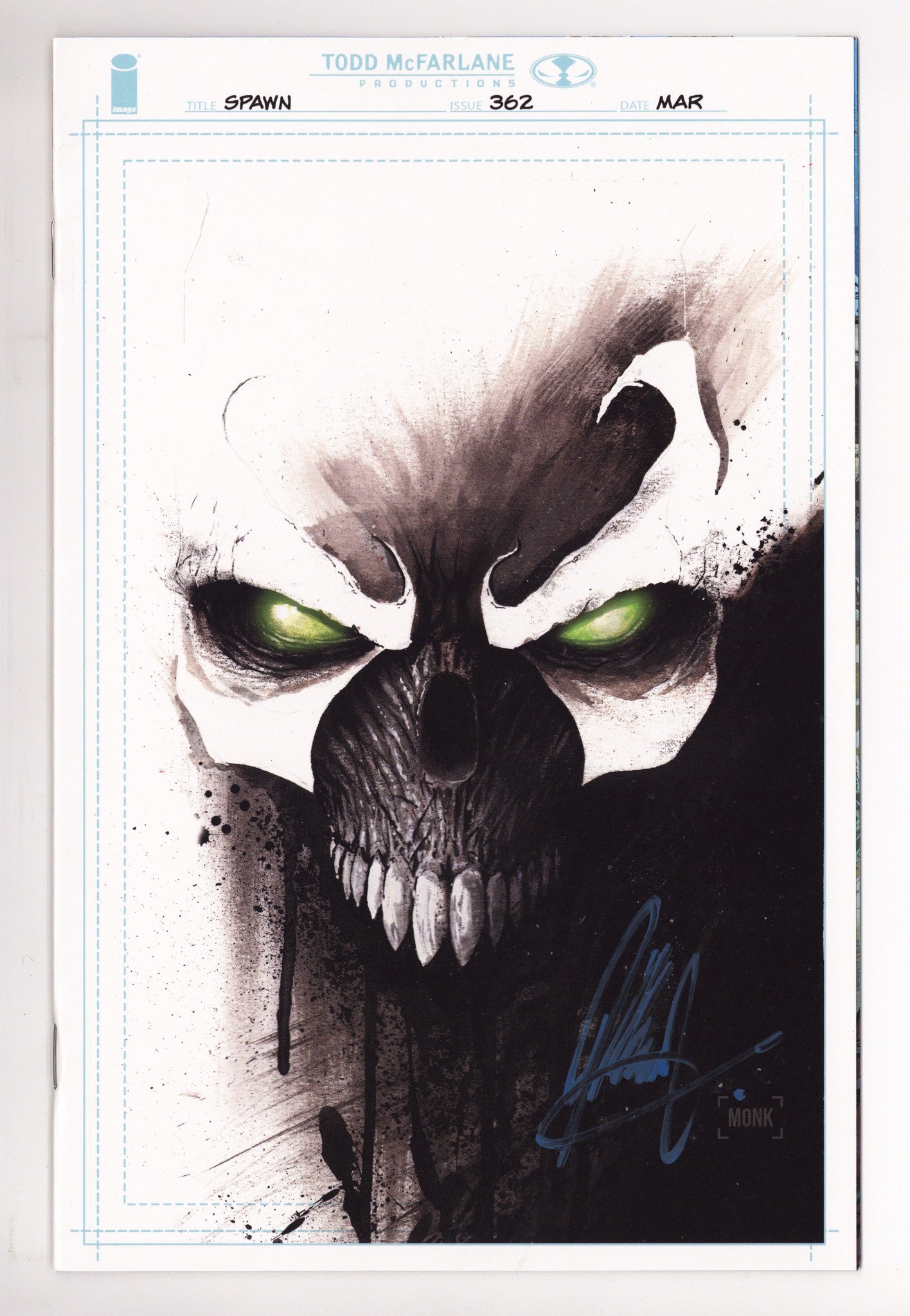 Spawn 362 VF/NM (9.0) (2025) Monk Virgin Variant Signed x1 Cover Jeff Monk 