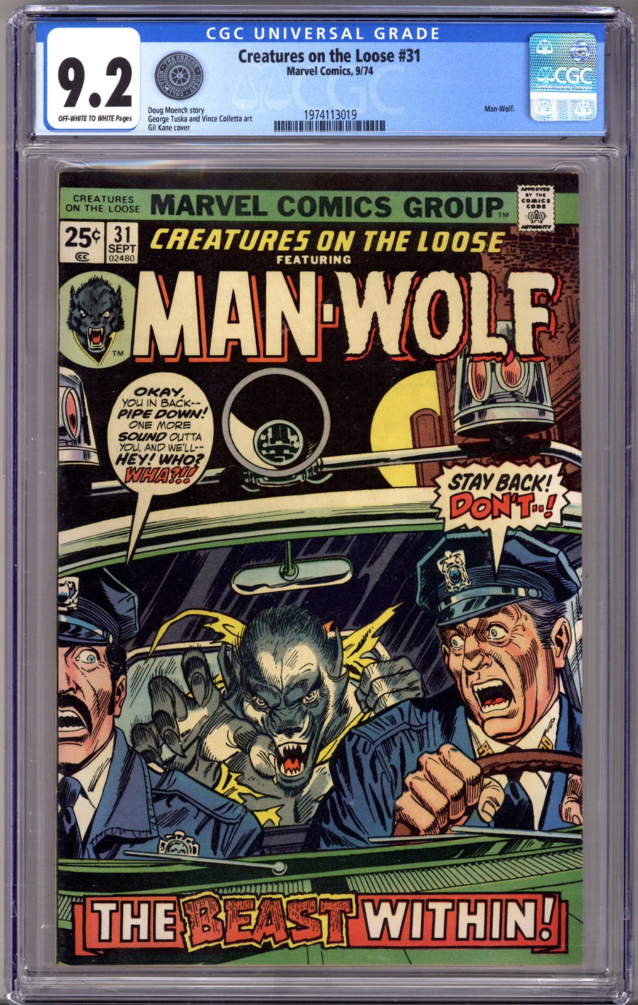 Creatures on the Loose   31 CGC 9.2 (NM-) Oregon Coast Collection  (1974)        