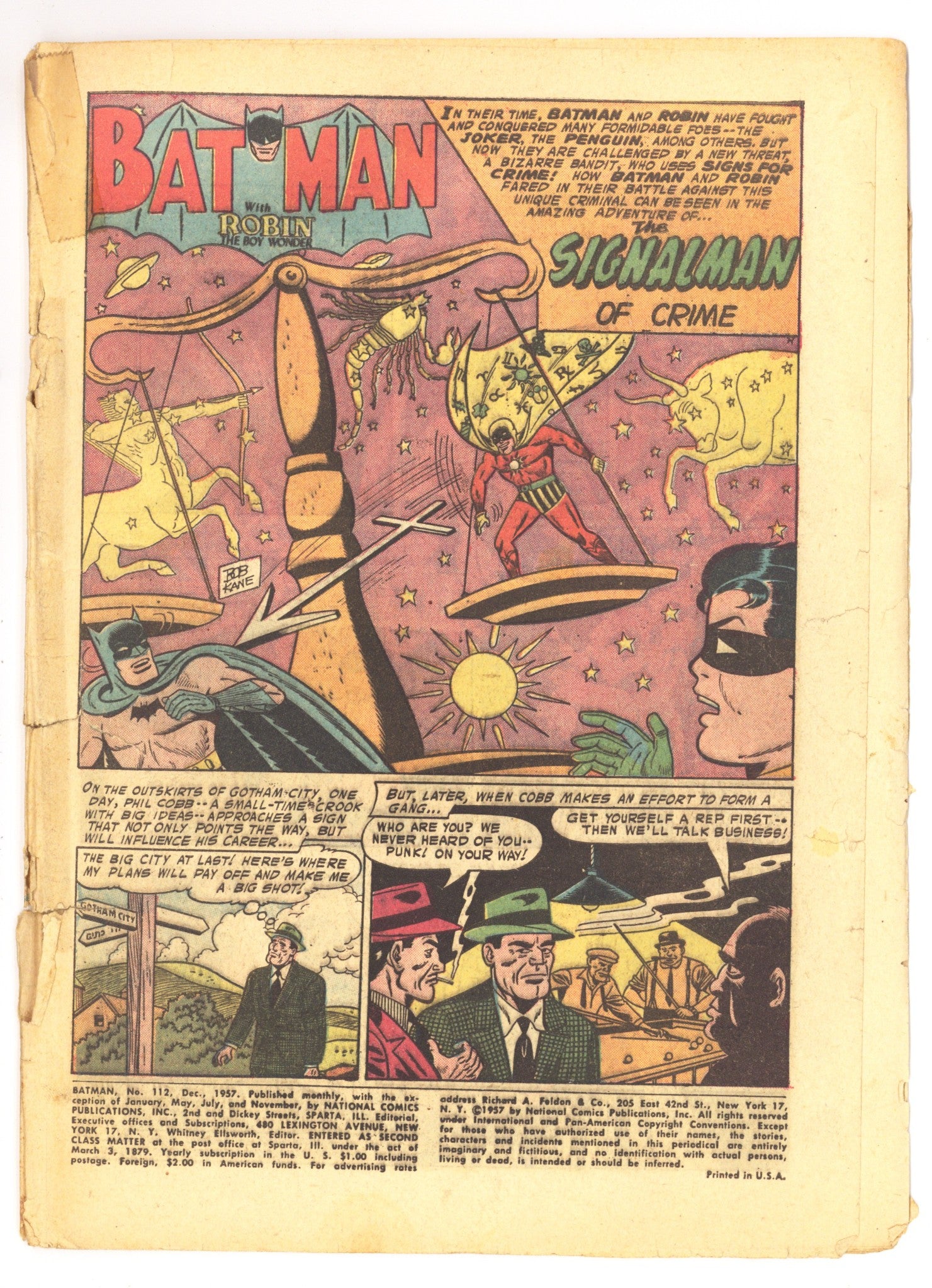 Batman Vol 1 112 PR (0.5) Coverless (1957) 