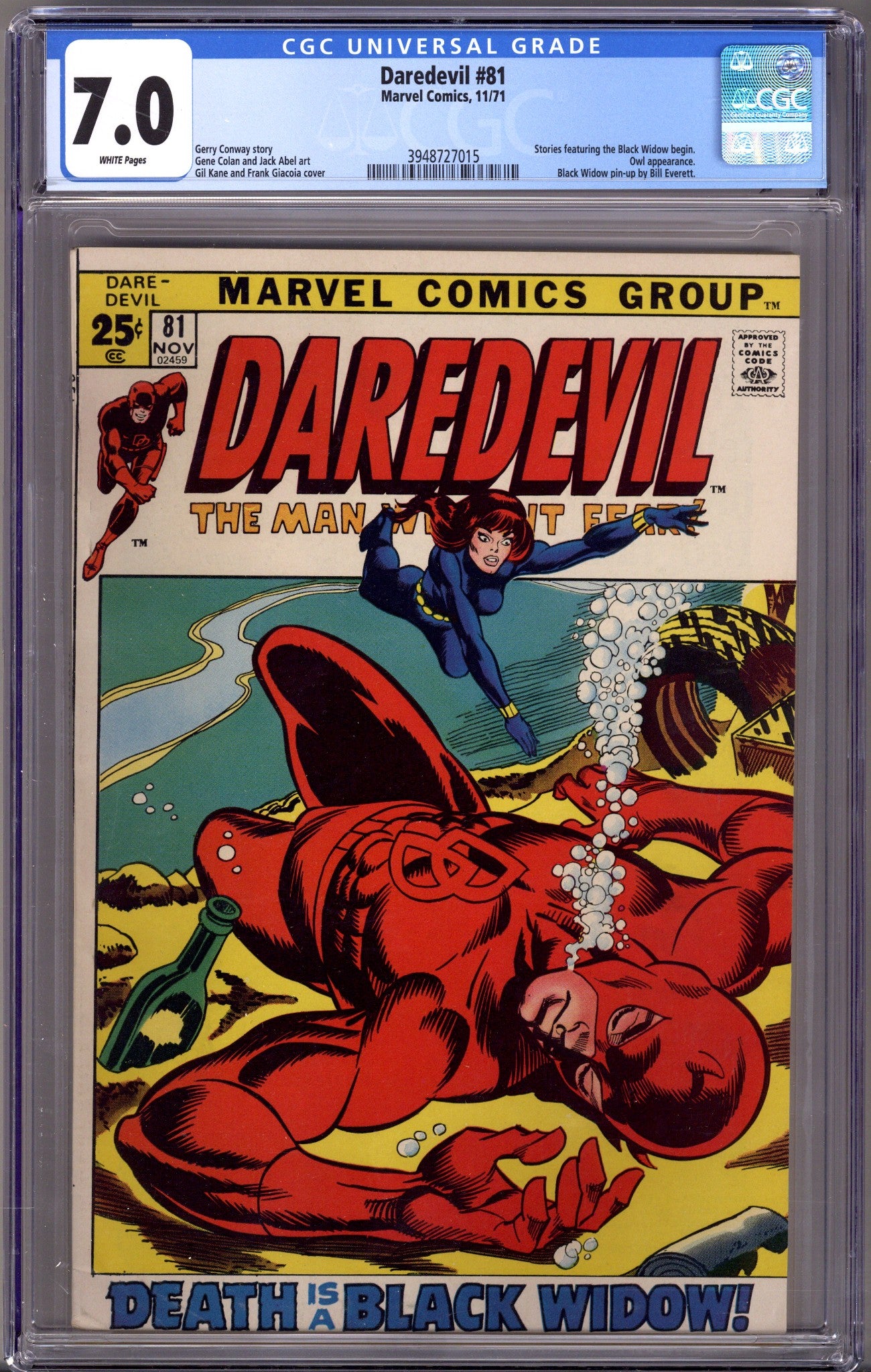 Daredevil Vol 1 81 CGC 7.0 (FN/VF)   (1971)        