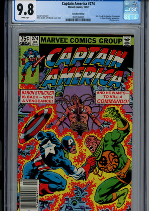 Captain America Vol 1 274 CGC 9.8 (NM/M) (1982) Canadian Price Variant 