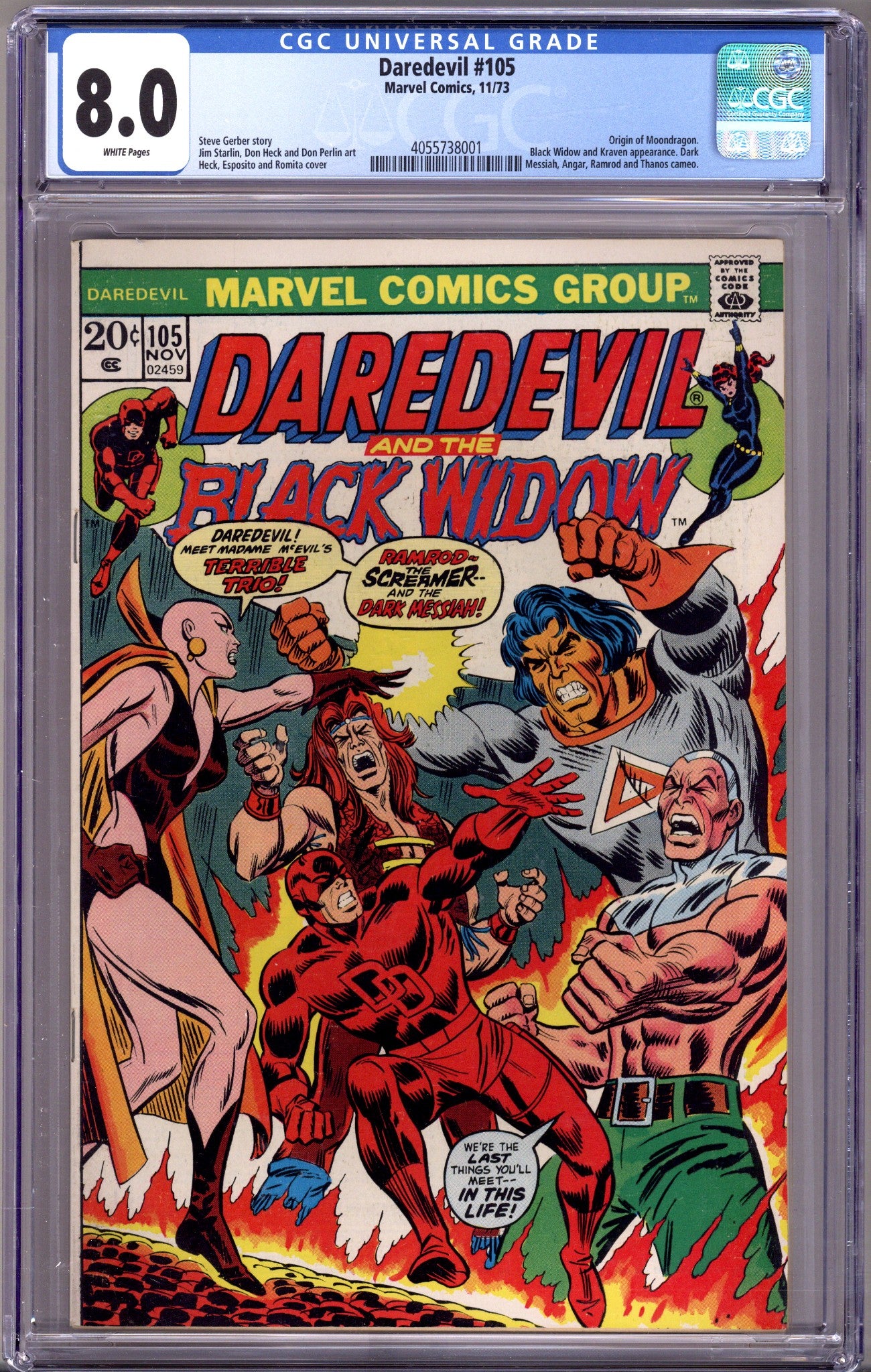 Daredevil Vol 1 105 CGC 8.0 (VF)   (1973)        