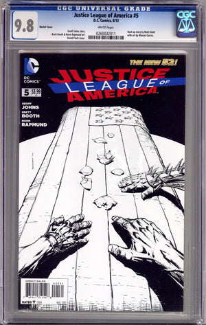 Justice League of America Vol 3 5 CGC 9.8 (NM/M) (2013) Finch Sketch Incentive Variant