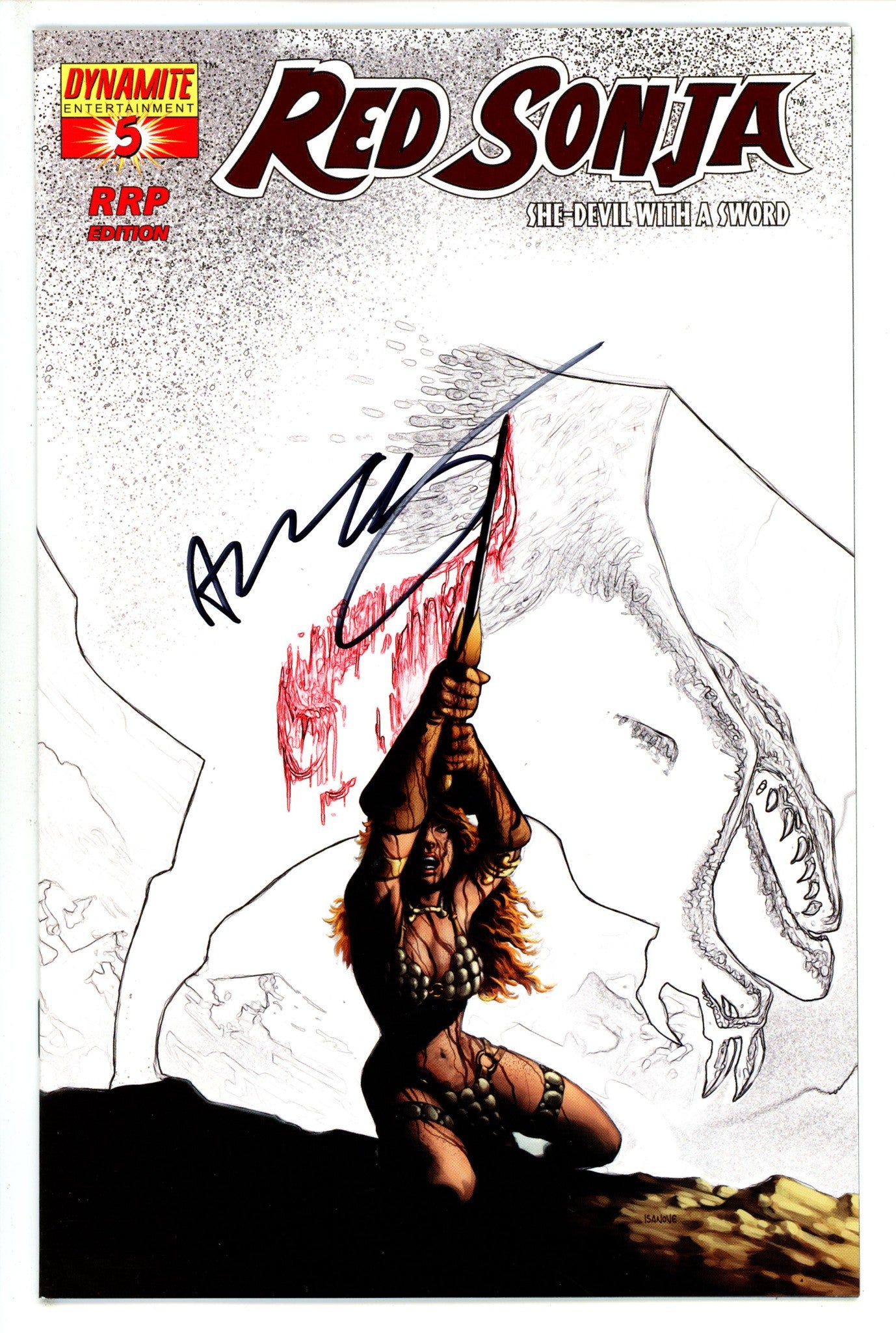 Red Sonja Vol 1 5 Isanove RRP Red Foil Variant NM- Signed Michael Avon Oeming (2005)
