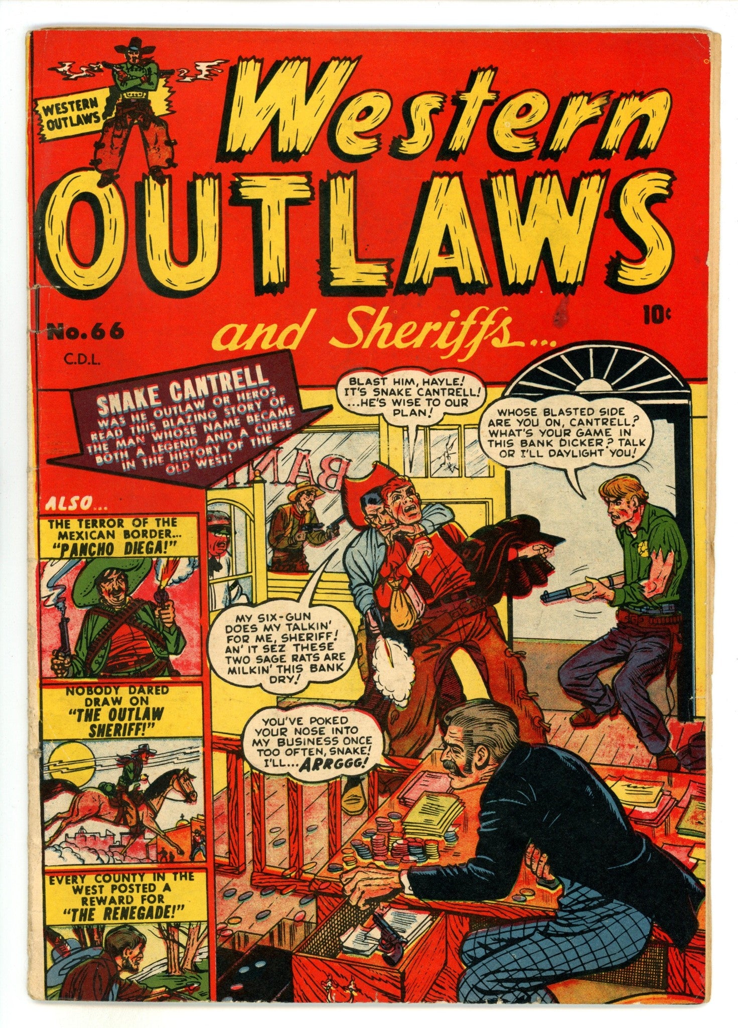 Western Outlaws and Sheriffs 66 VG+ (4.5) (1951) Canadian Edition 