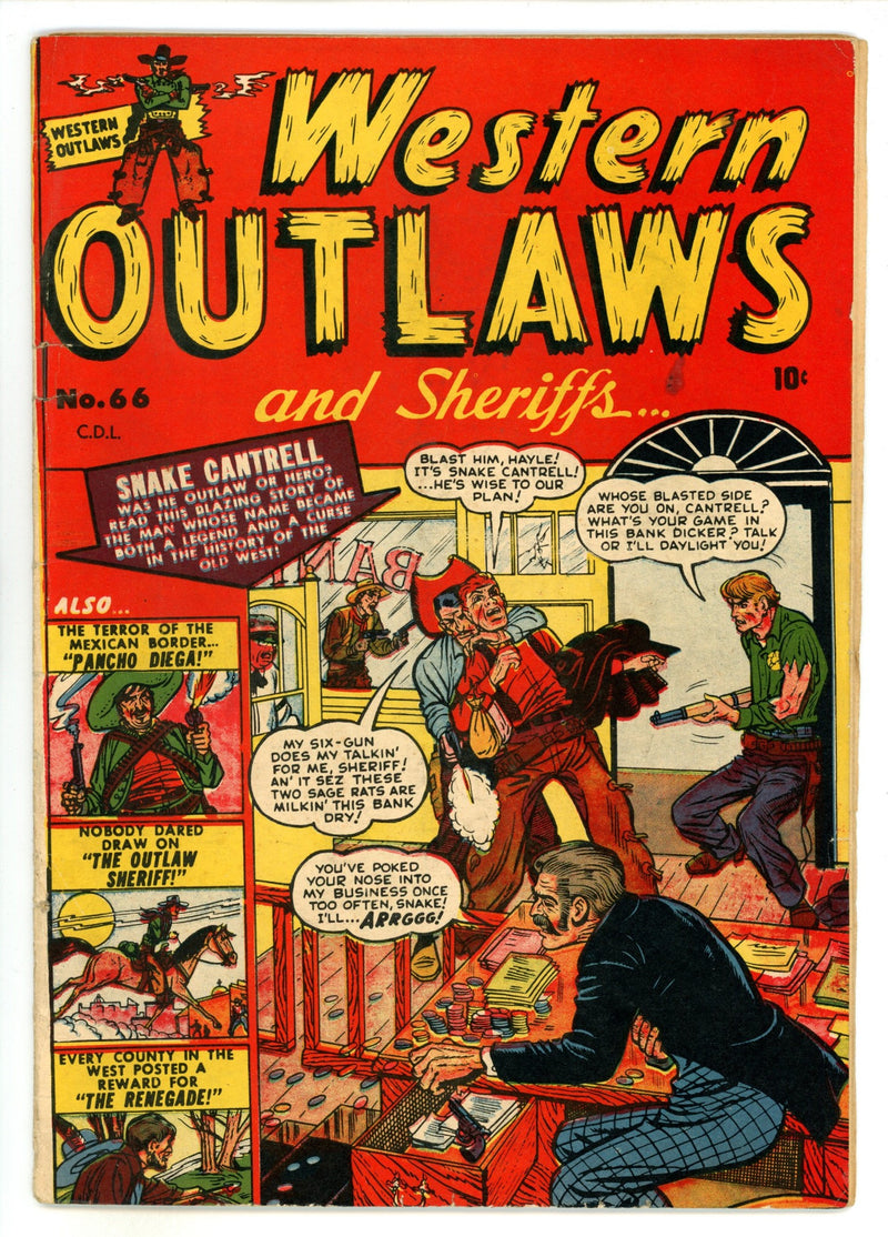 Western Outlaws and Sheriffs 66 VG+ (4.5) (1951) Canadian Edition 