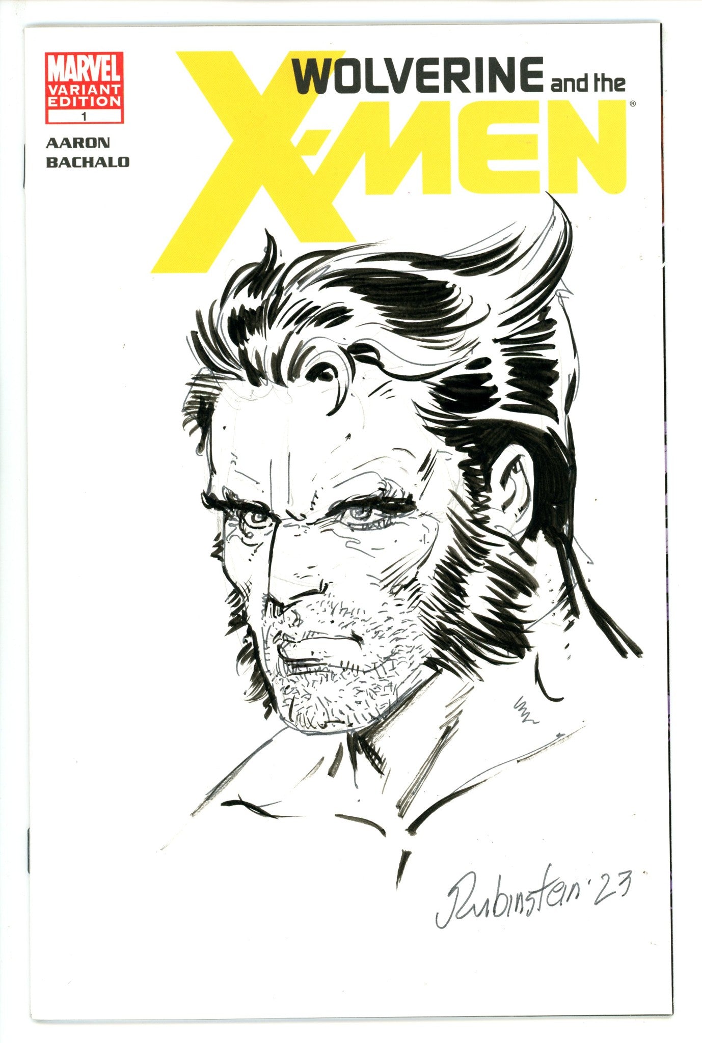 Wolverine & the X-Men Vol 1 1 Blank Variant VF- Signed / Remarked Joe Rubinstein (2011)