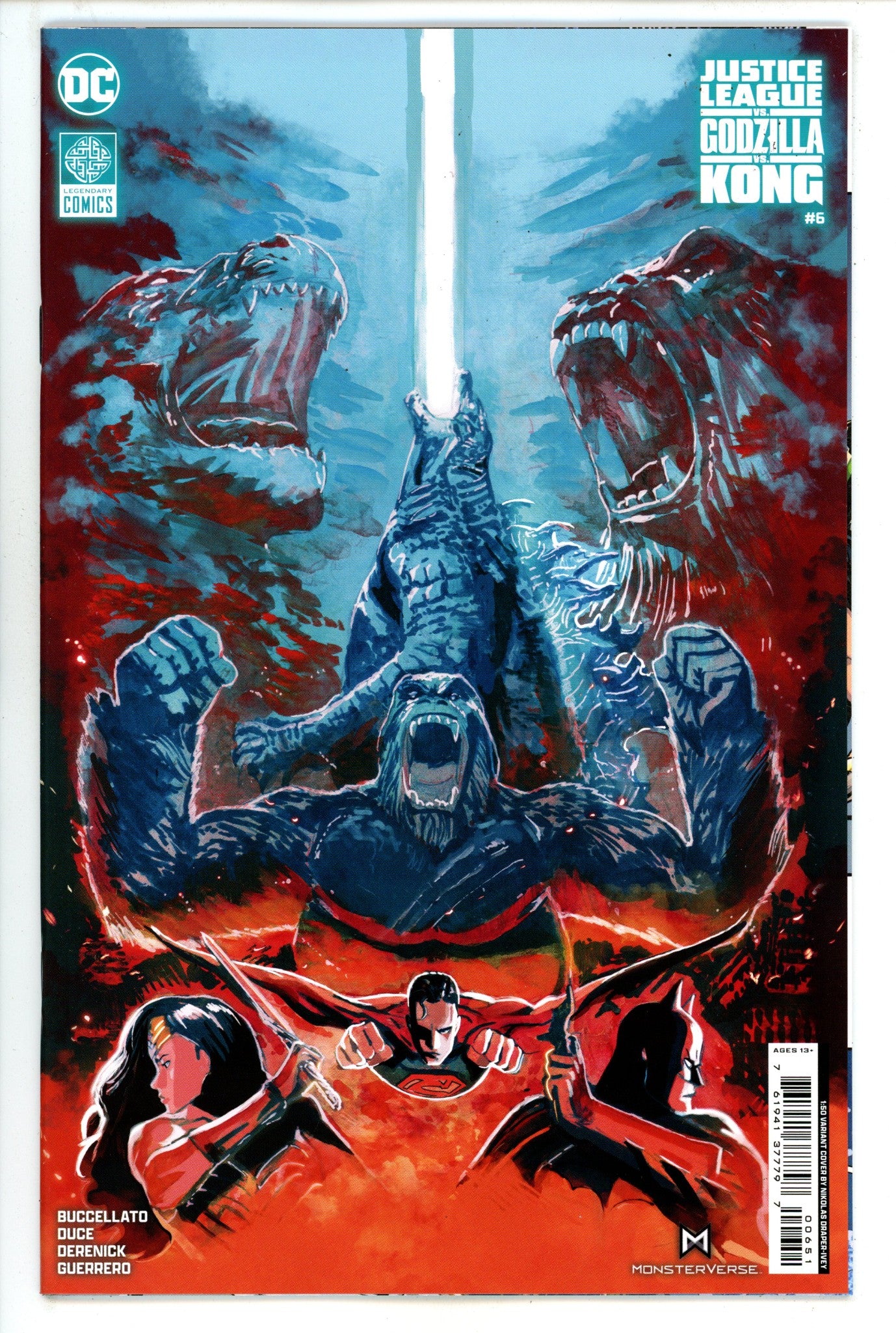 Justice League Vs Godzilla Vs Kong 6 Draper-Ivey Incentive Variant NM (2024)