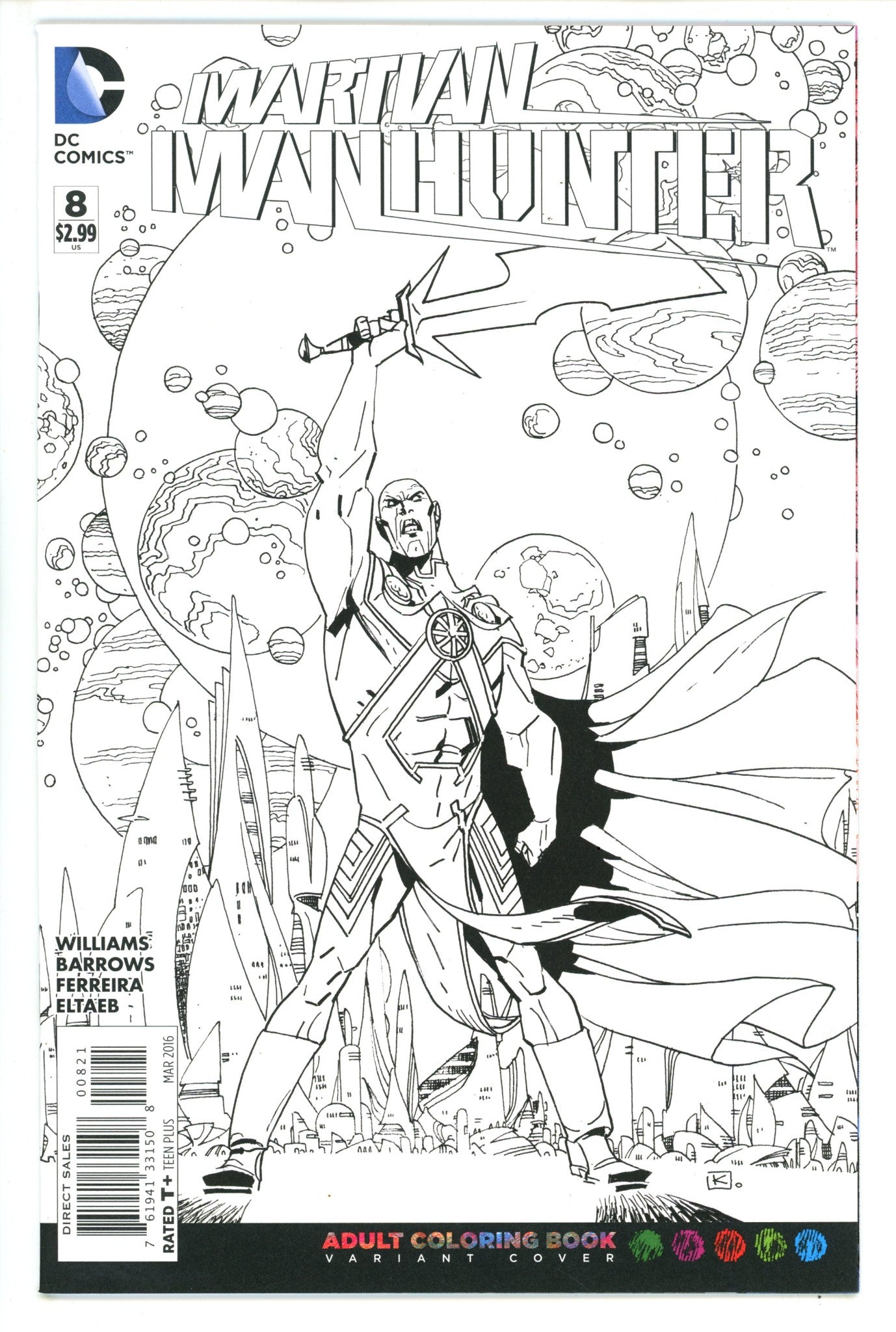 Martian Manhunter Vol 4 8 Adult Coloring Book Variant (2016)