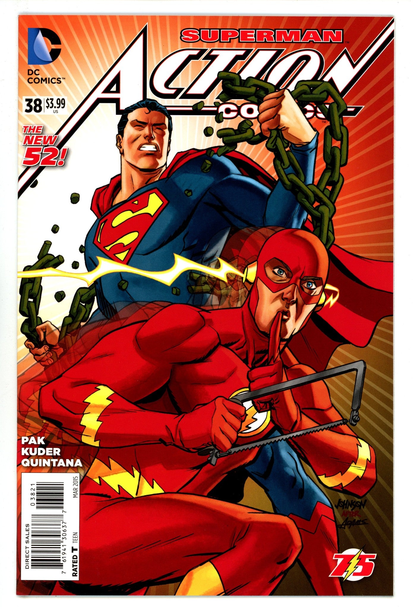 Action Comics Vol 2 38 High Grade (2015) Johnson Variant 