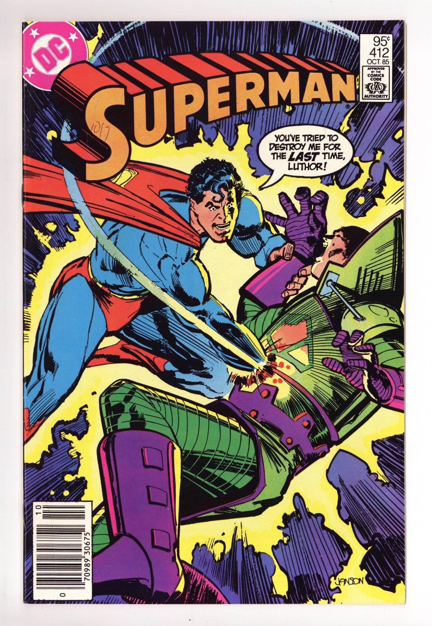 Superman Vol 1 412 Mid Grade (1985) Canadian Price Variant 
