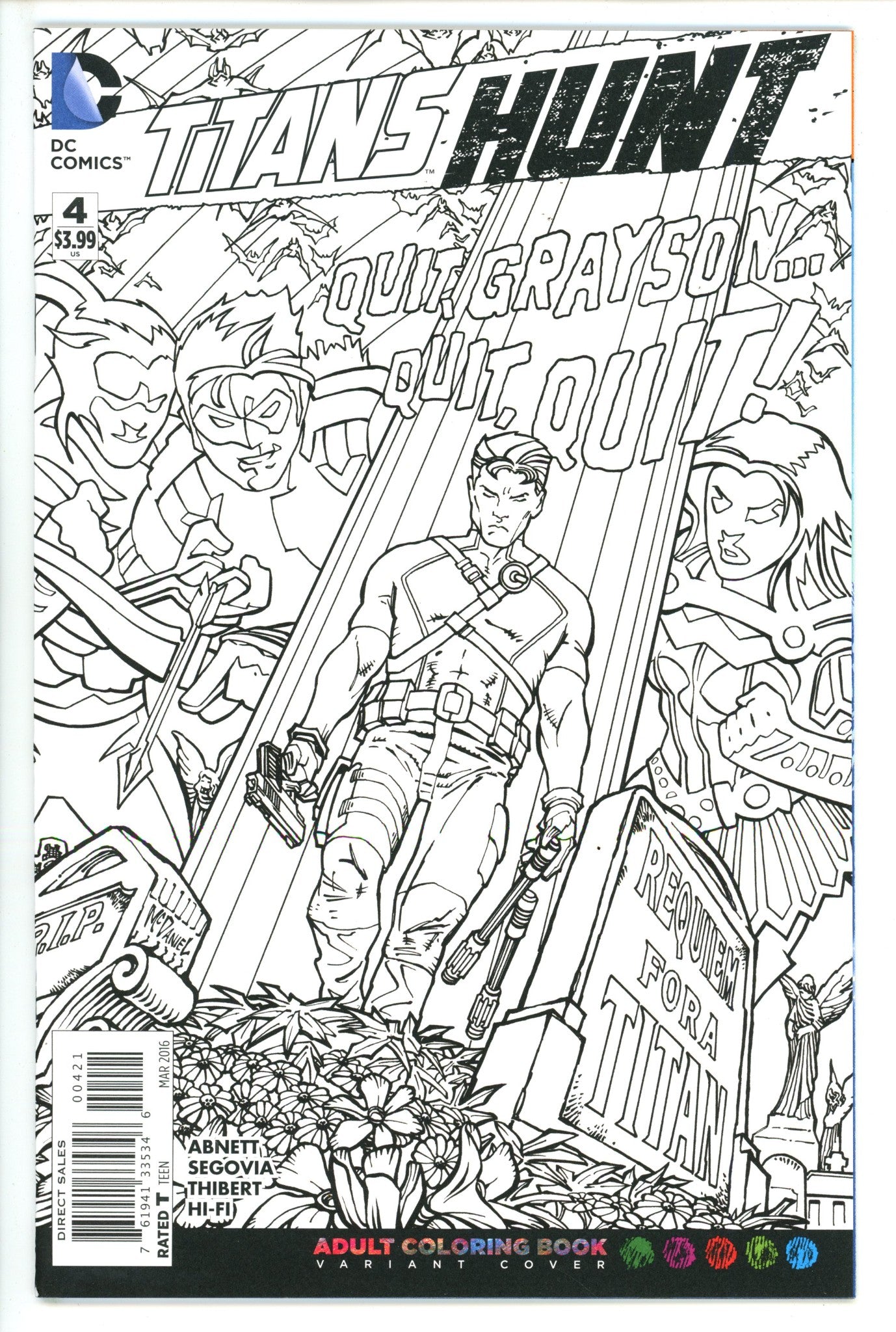 Titans Hunt 4 Adult Coloring Book Variant (2016)