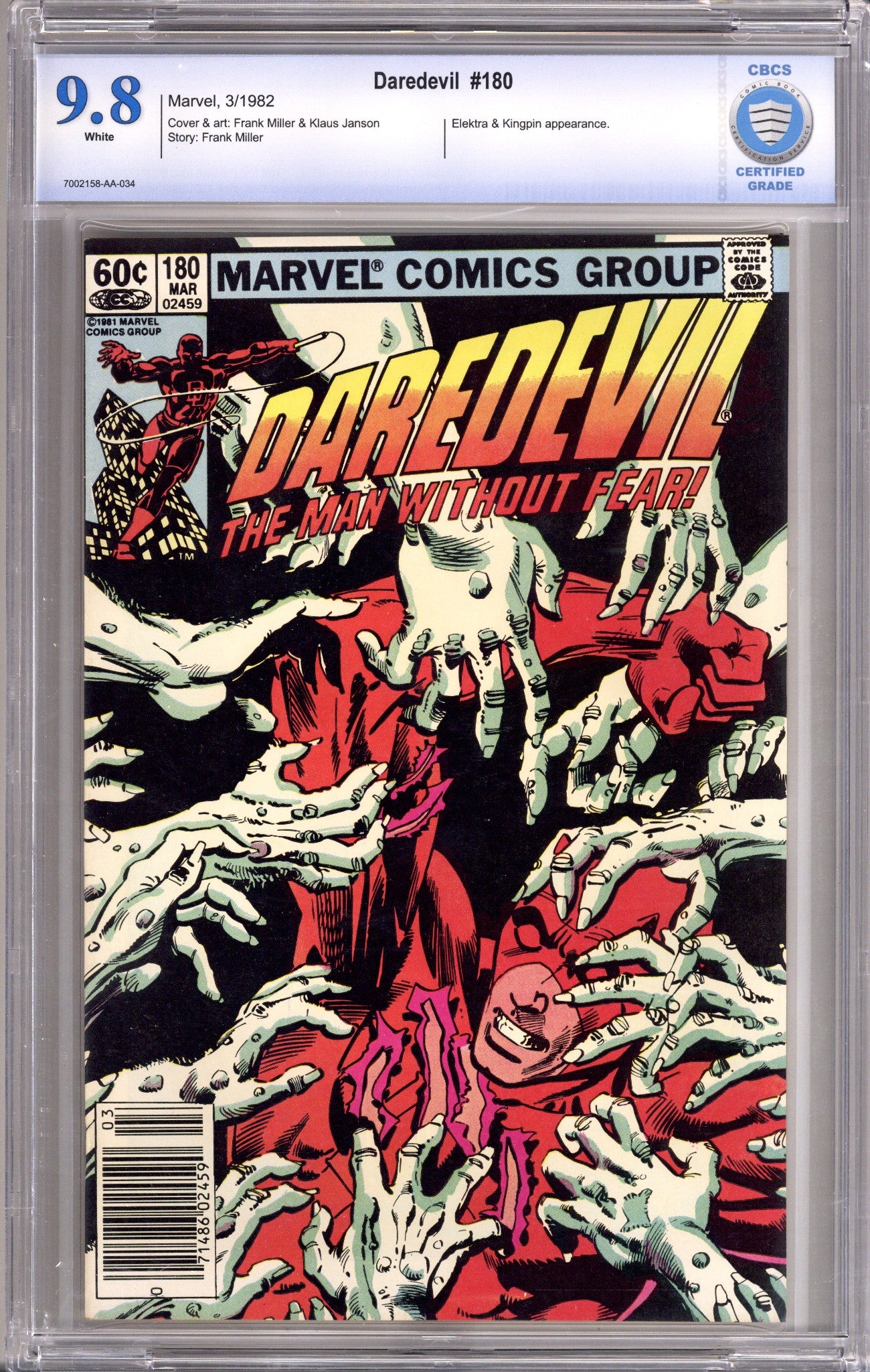 Daredevil Vol 1 180 CBCS 9.8 (NM/M)   (1982)     Newsstand  