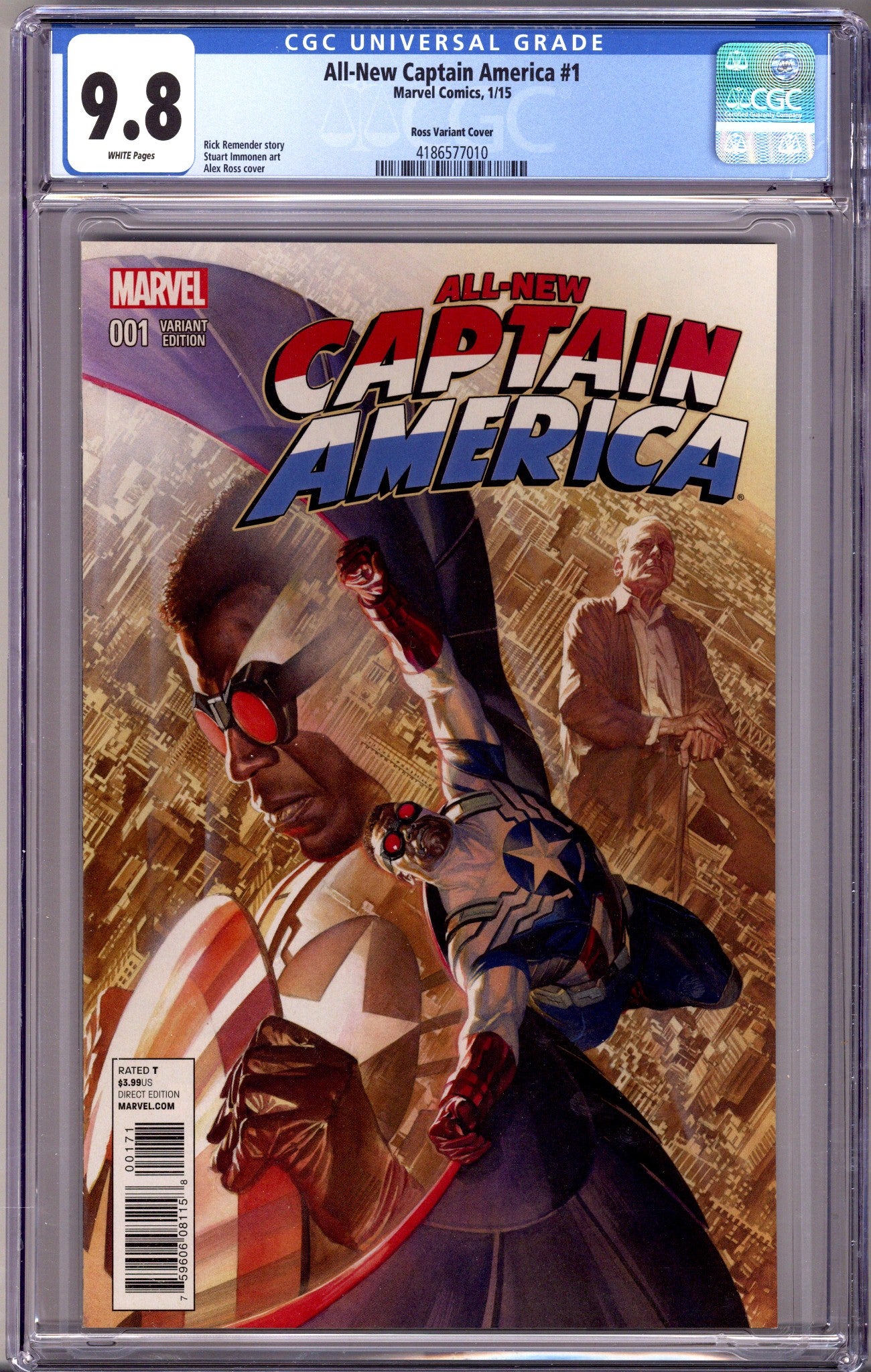 All-New Captain America 1 CGC 9.8 (NM/M) (2015) Ross Incentive Variant 
