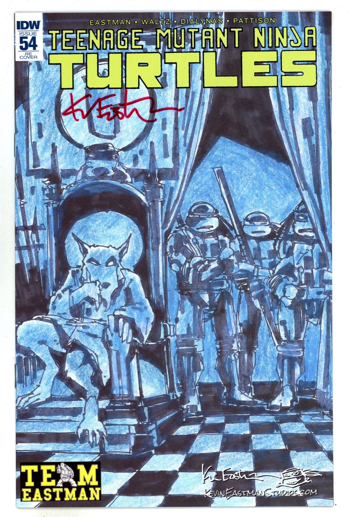 Teenage Mutant Ninja Turtles Vol 5 54  VF/NM (9.0)   (2016) Eastman Sketch   Exclusive Variant  Signed x1 Cover Kevin Eastman 