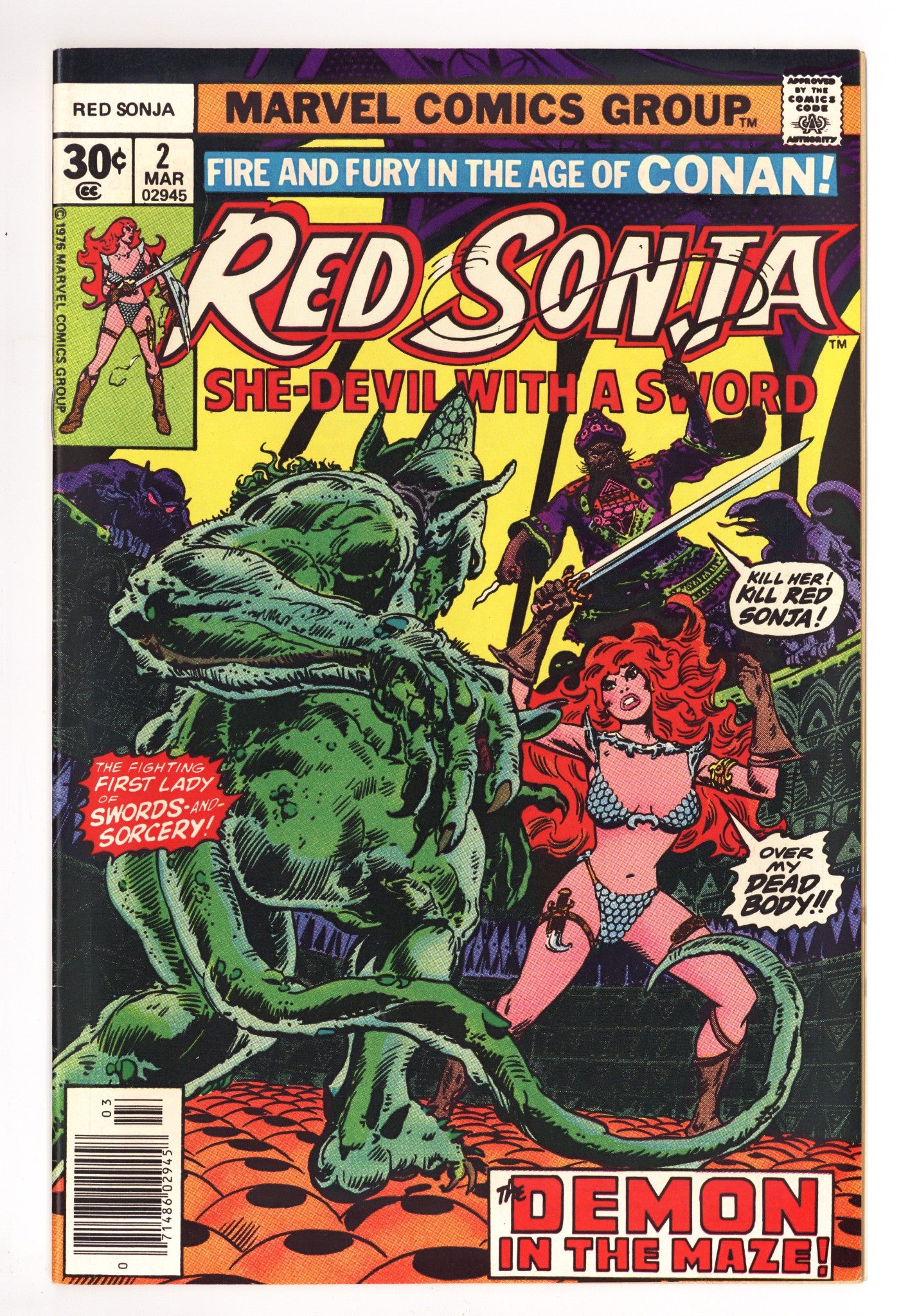 Red Sonja Vol 1 2 NM- (9.2) (1977) 