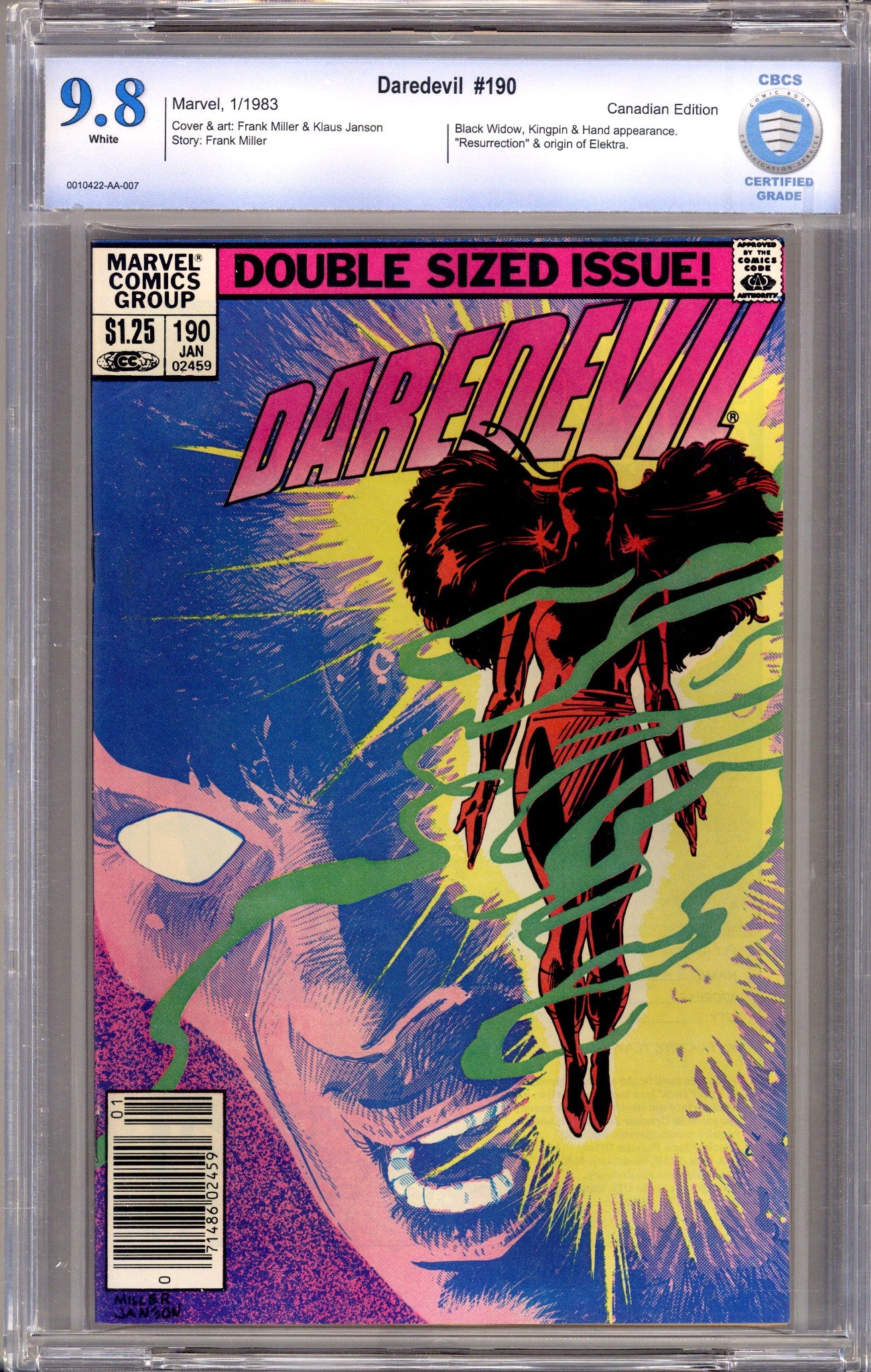 Daredevil Vol 1 190 CBCS 9.8 (NM/M)   (1983)     Canadian Price Variant  