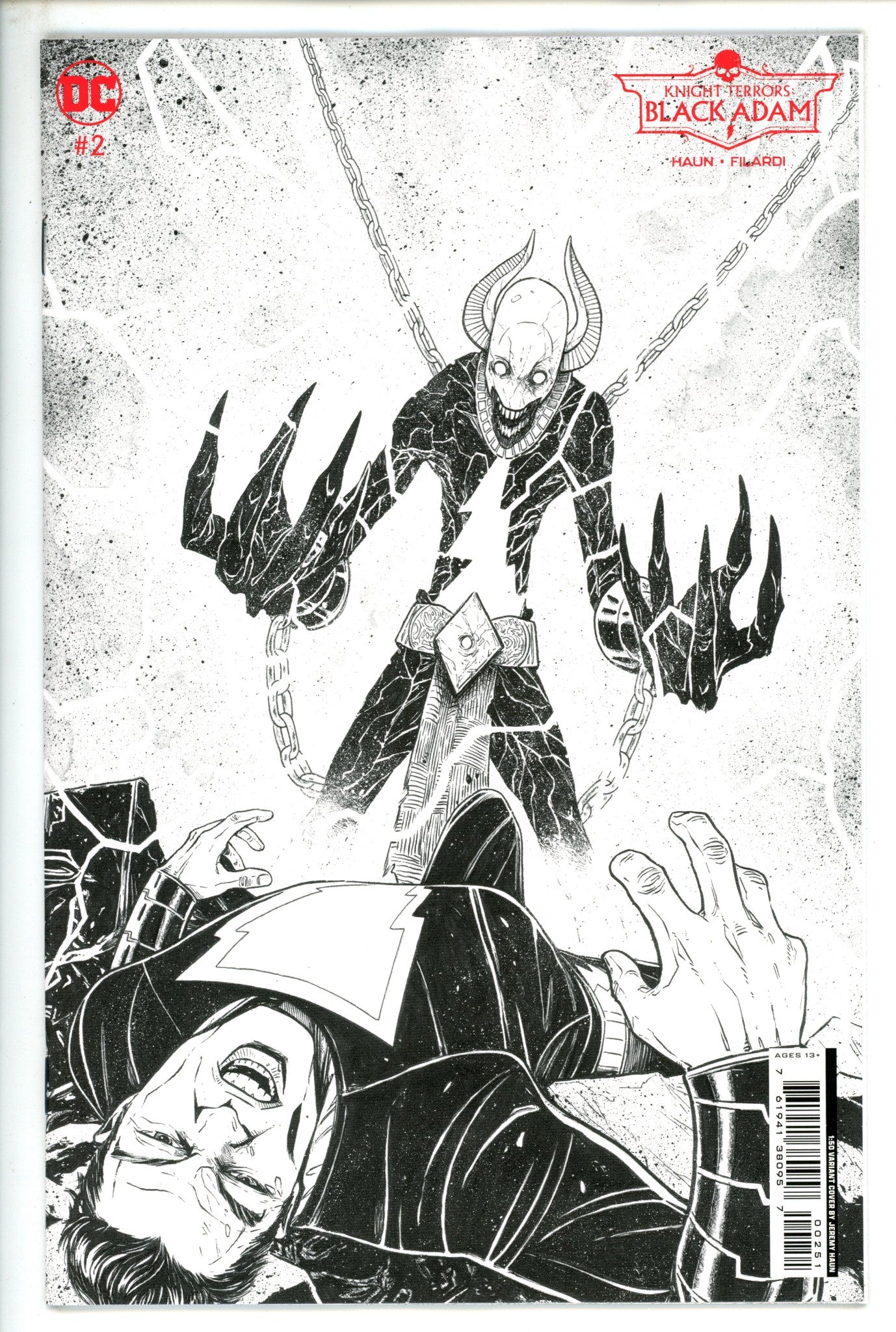 Knight Terrors Black Adam 2 Haun B&W Incentive Variant NM+ (2023)