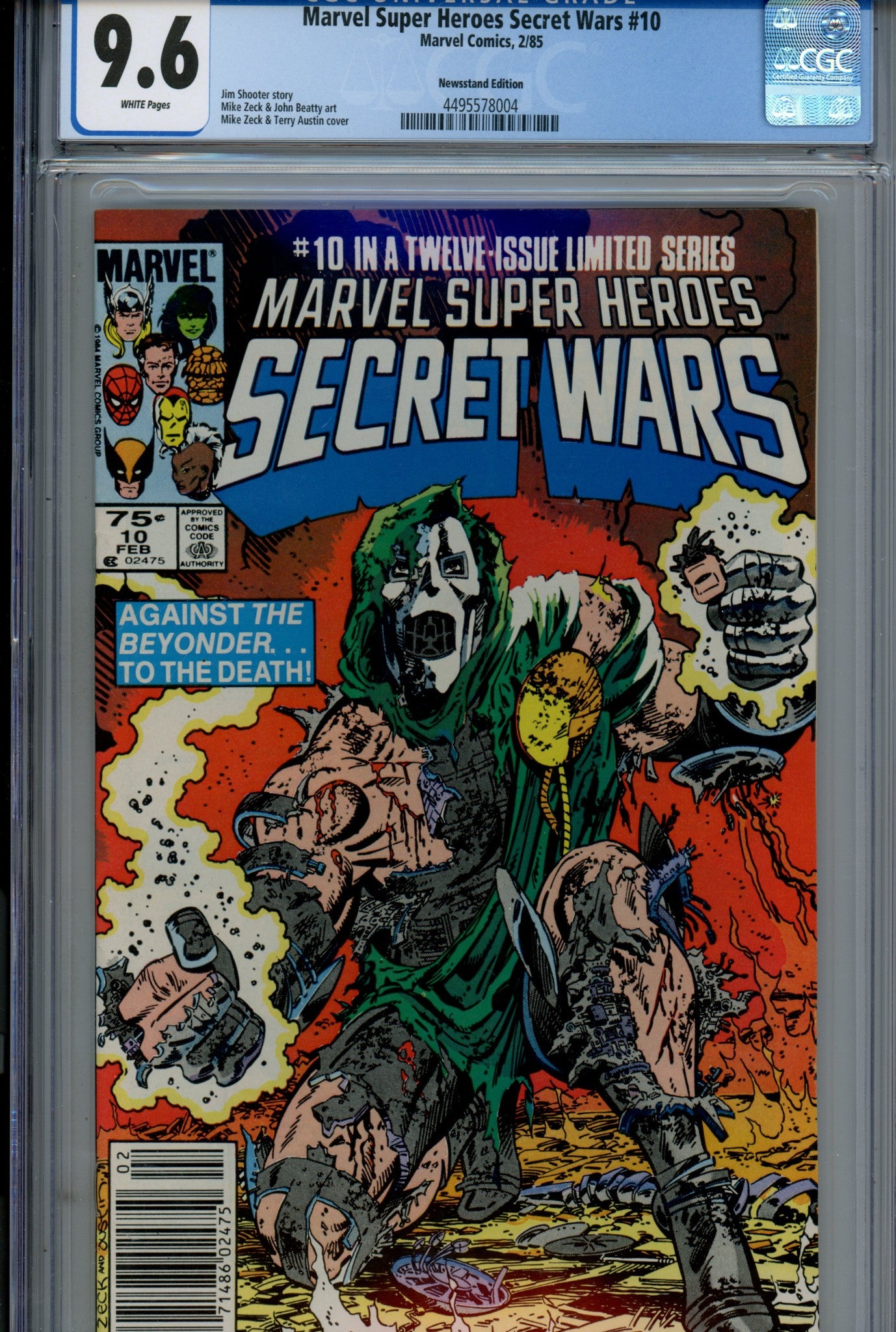 Marvel Super-Heroes Secret Wars 10 CGC 9.6 (NM+) (1985) Newsstand 