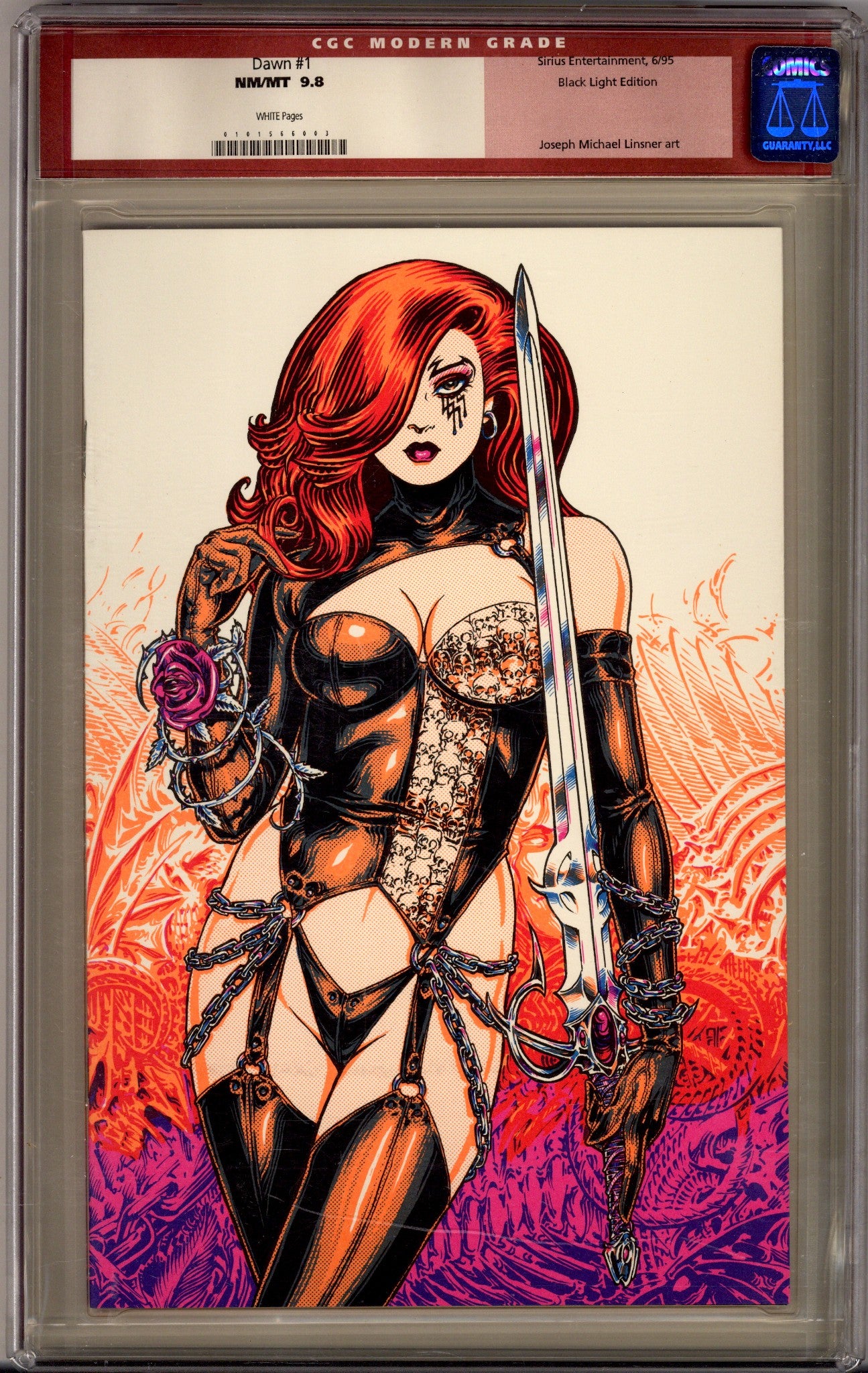 Dawn Vol 2 1 CGC 9.8 (NM/M) (1995) Linsner Blacklight Variant 