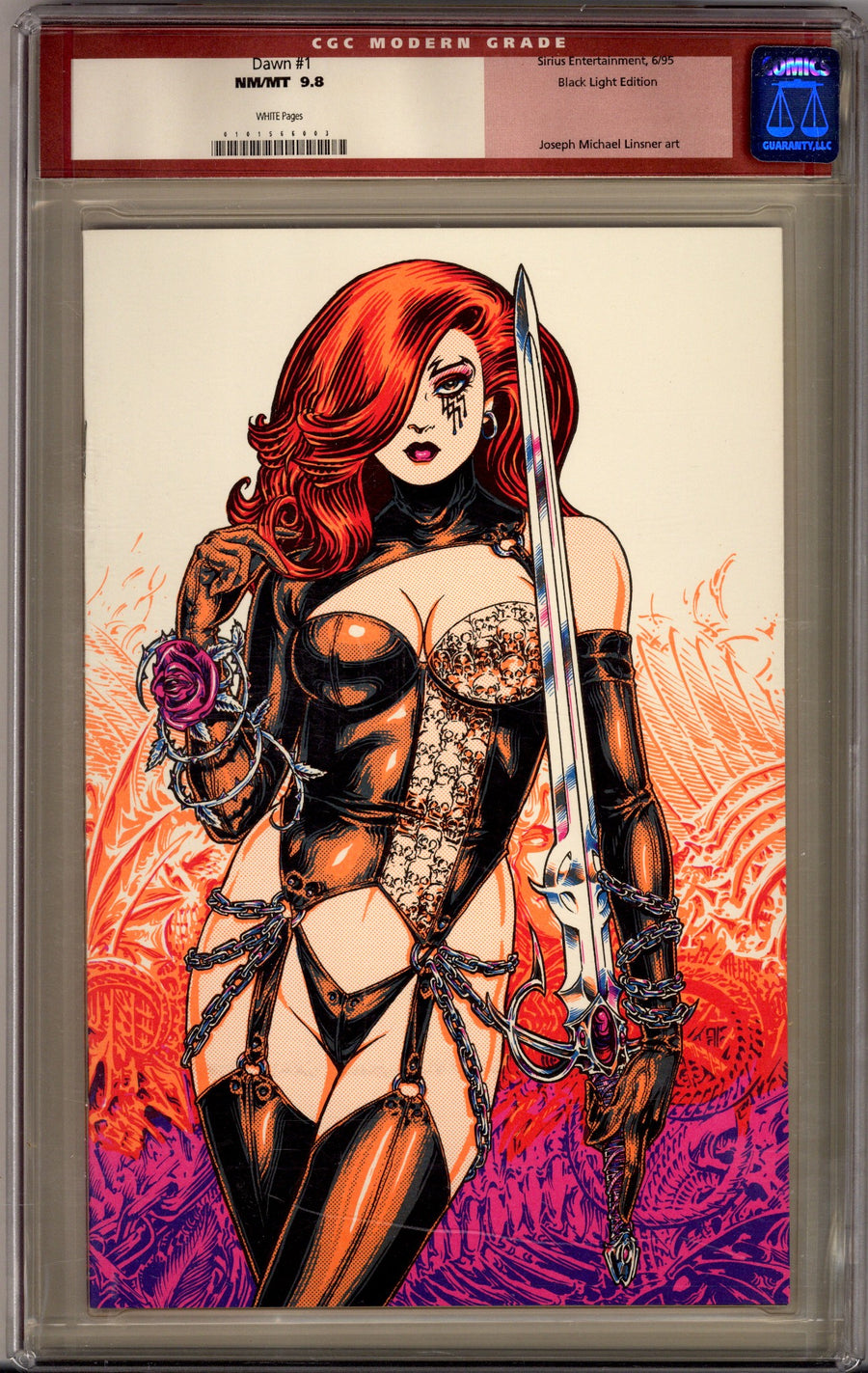 Dawn Vol 2 1 CGC 9.8 (NM/M) (1995) Linsner Blacklight Variant 