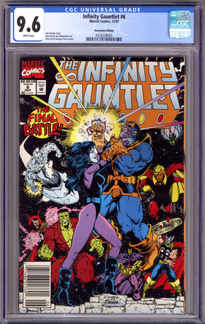 The Infinity Gauntlet 6 CGC 9.6 (NM+) (1991) Newsstand