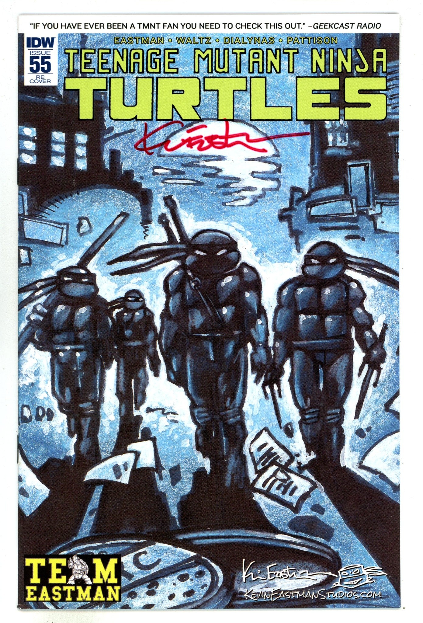 Teenage Mutant Ninja Turtles Vol 5 55  VF/NM (9.0)   (2016) Eastman Sketch   Exclusive Variant  Signed x1 Cover Kevin Eastman 