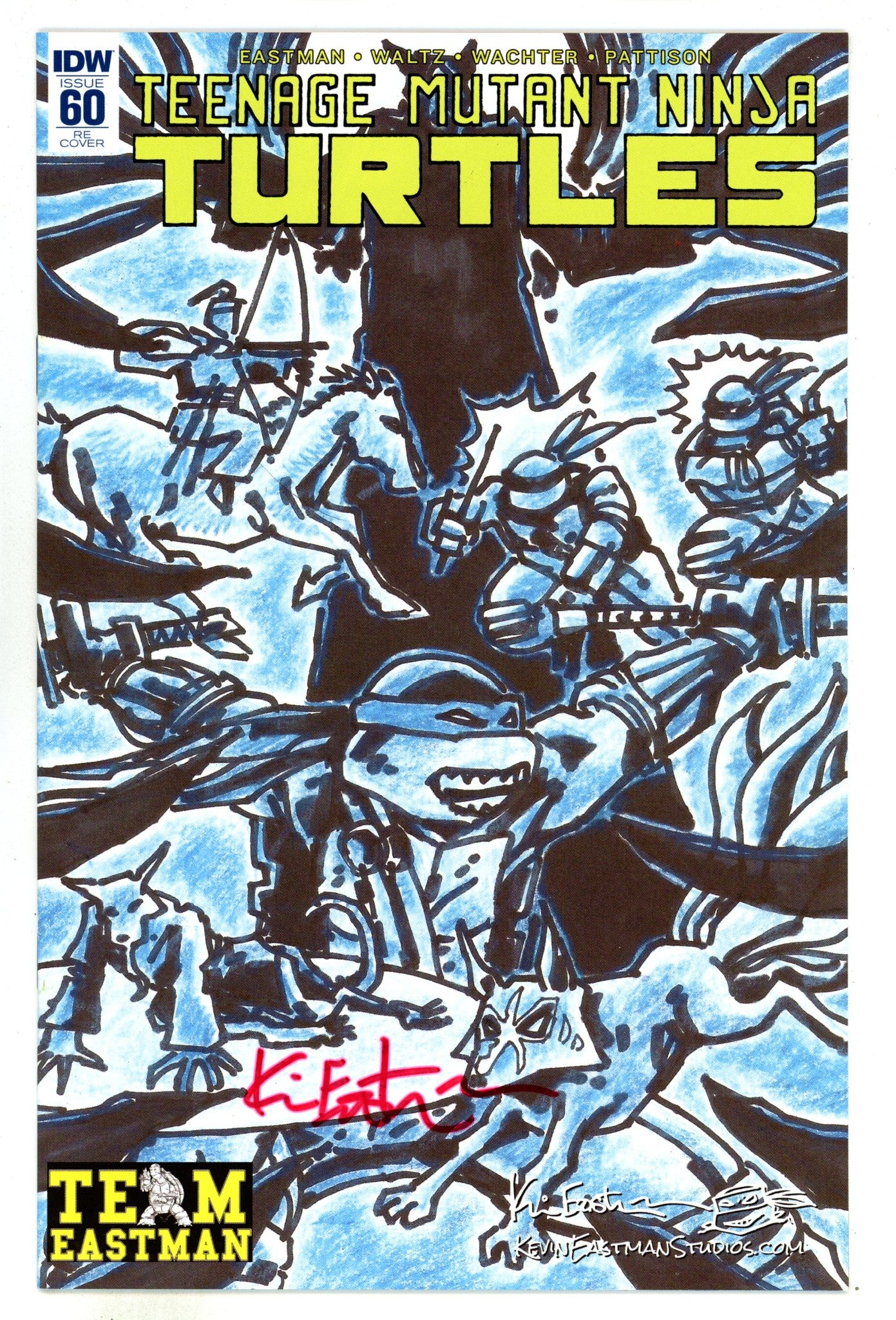 Teenage Mutant Ninja Turtles Vol 5 60  VF/NM (9.0)   (2016) Eastman Sketch   Exclusive Variant  Signed x1 Cover Kevin Eastman 
