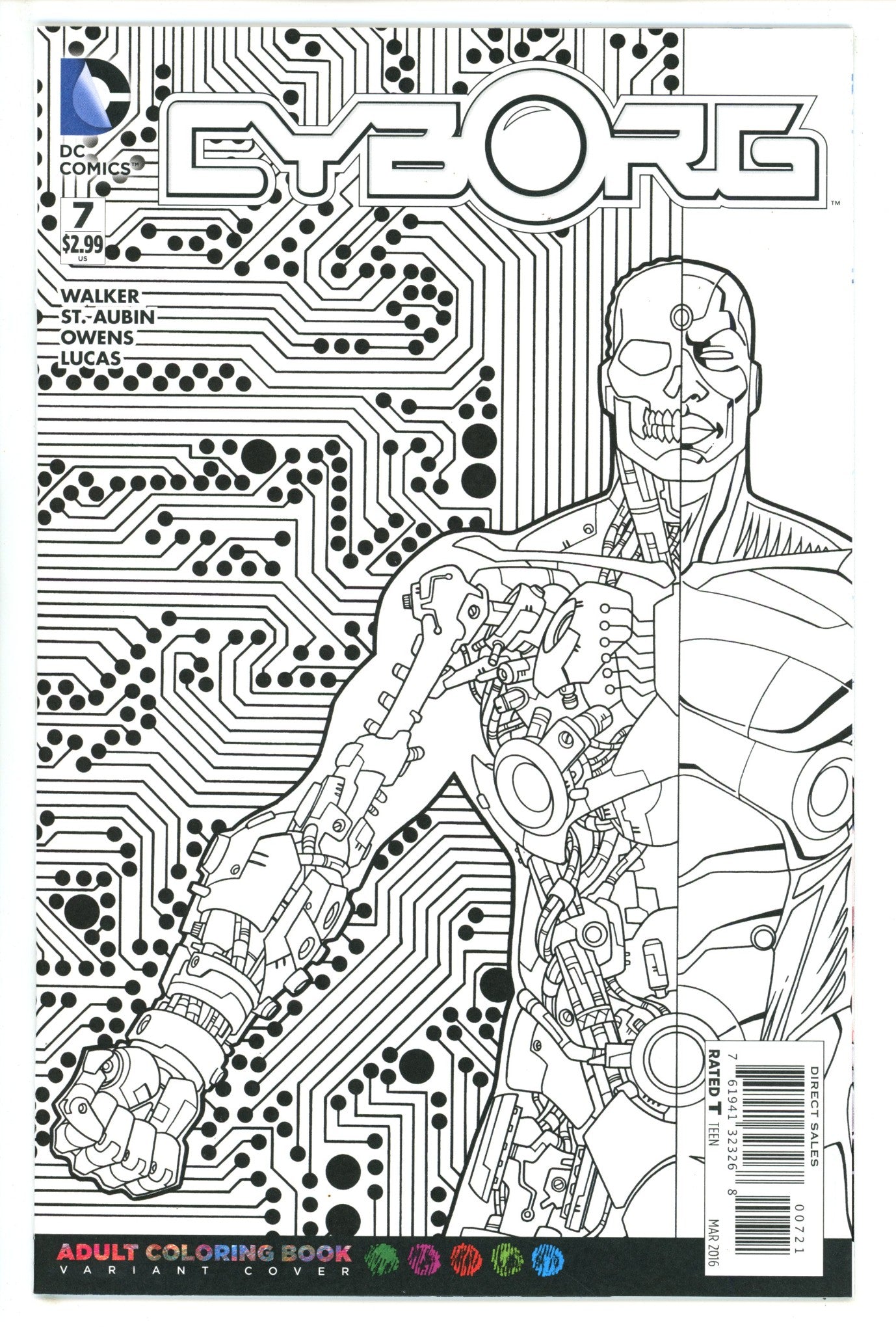 Cyborg Vol 1 7 Adult Coloring Book Variant (2016)