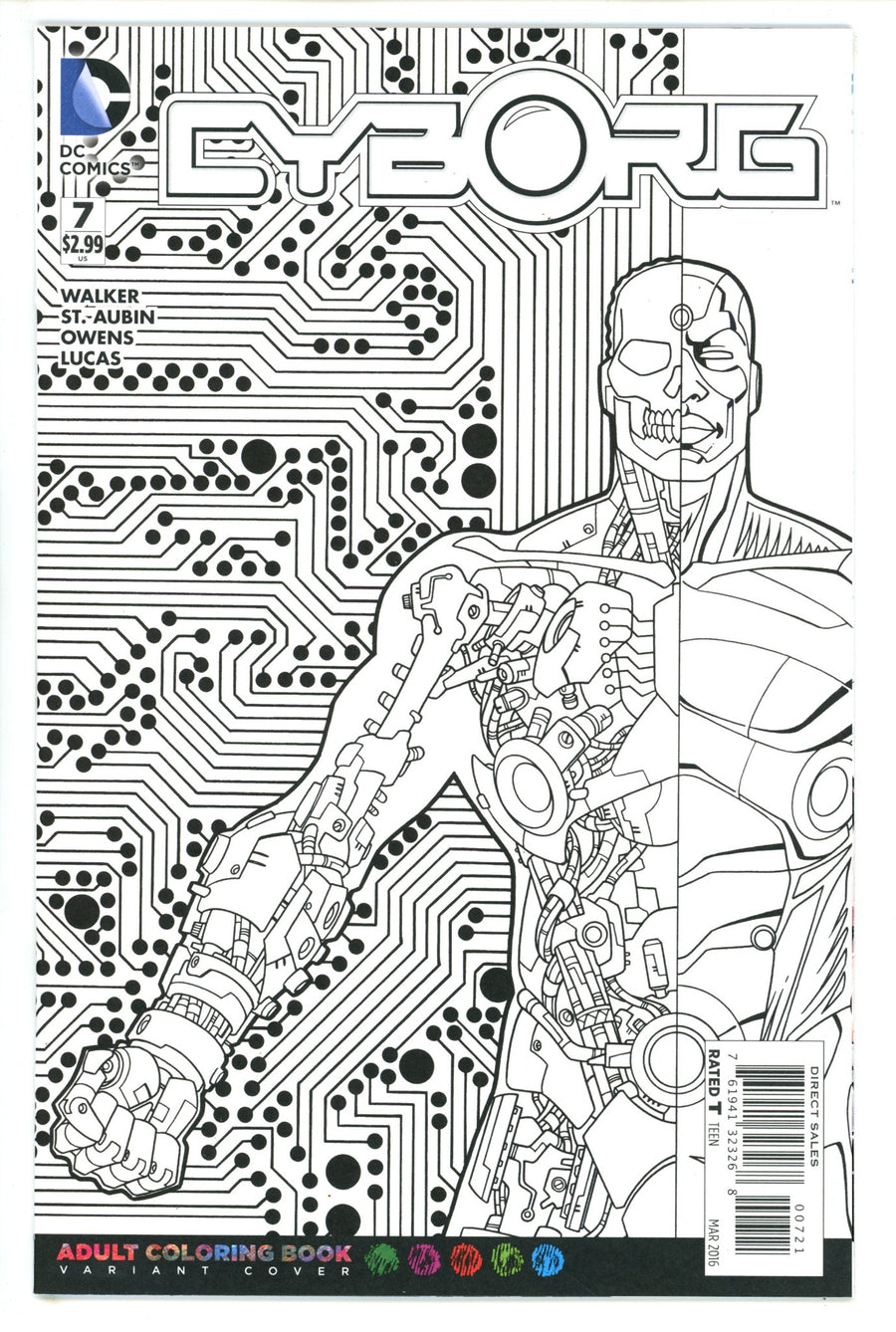 Cyborg Vol 1 7 Adult Coloring Book Variant (2016)