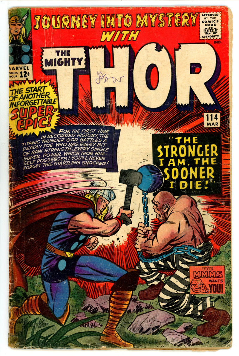 Journey into Mystery Vol 1 114 GD/VG (3.0) (1965) 