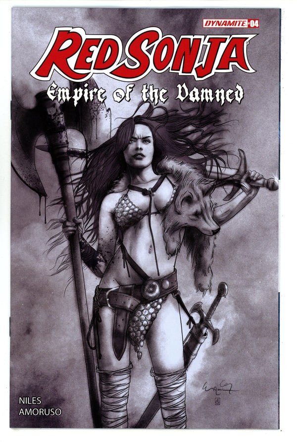 Red Sonja Empire Damned 4 G‚àö¬∫nd‚àö¬∫z B&W Incentive Variant (2024)