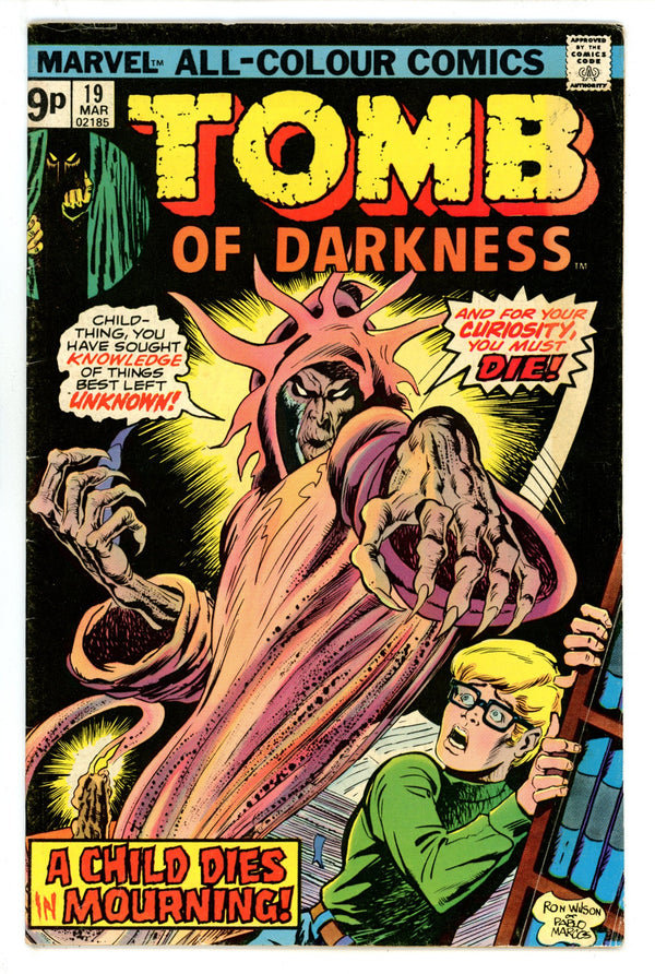 Tomb of Darkness 19 VG+ (4.5) Pence (1976)