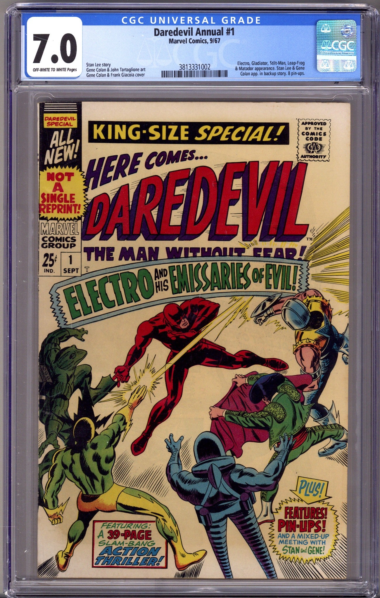 Daredevil Annual Vol 1 1 CGC 7.0 (FN/VF)   (1967)        