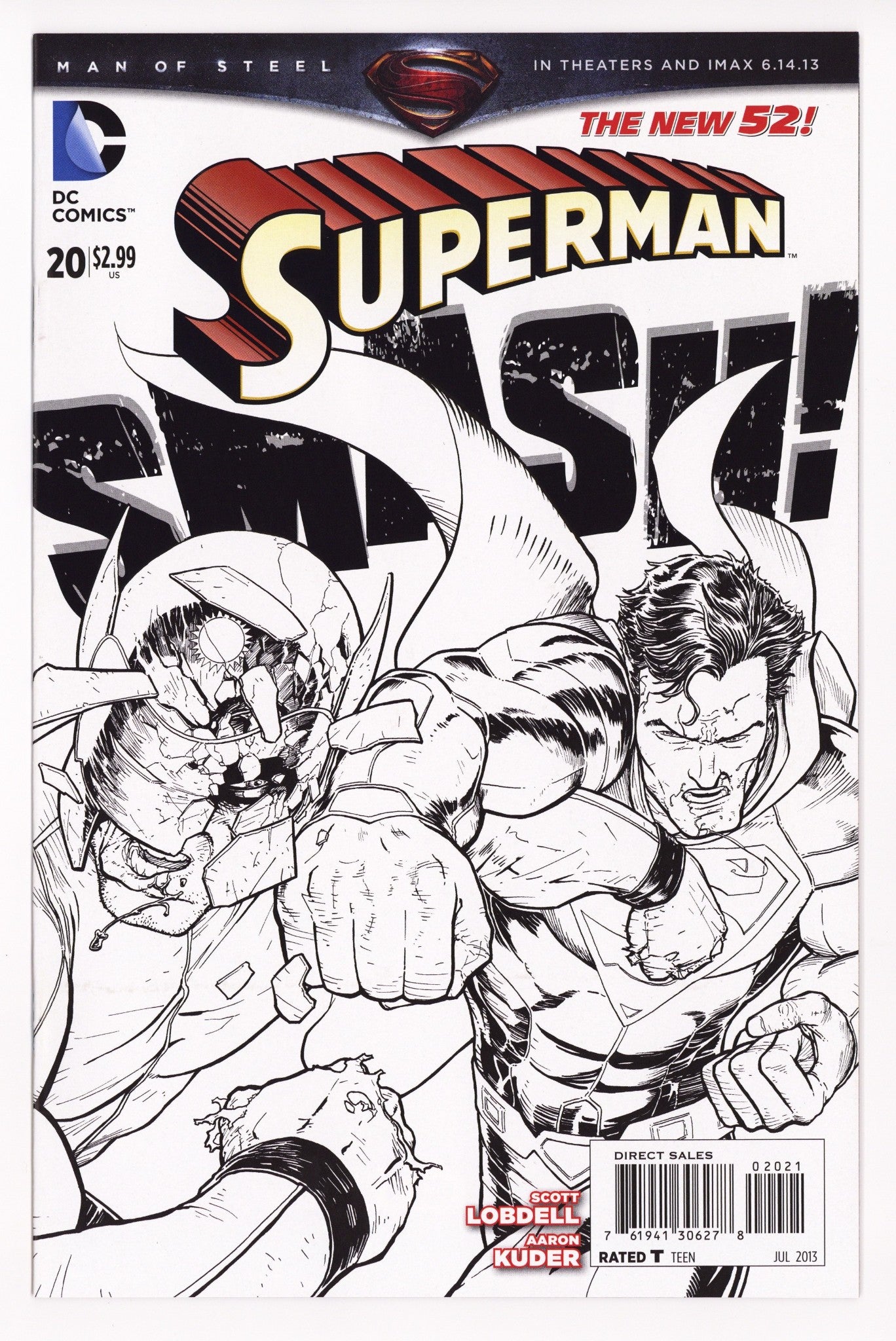 Superman Vol 3 20 High Grade (2013) Kuder B&W Incentive Variant 