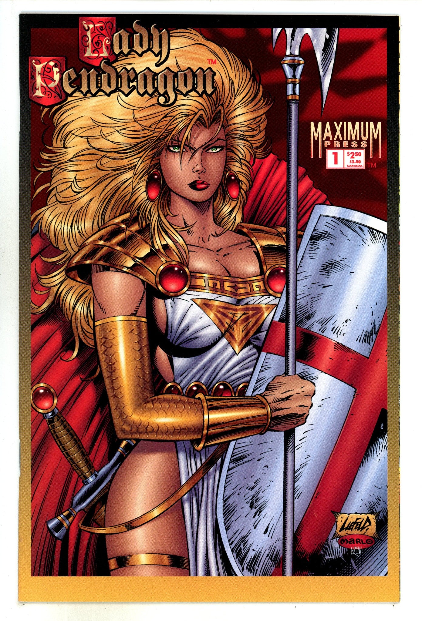 Lady Pendragon Vol 1 1  High Grade  (1996) Liefeld  Variant  