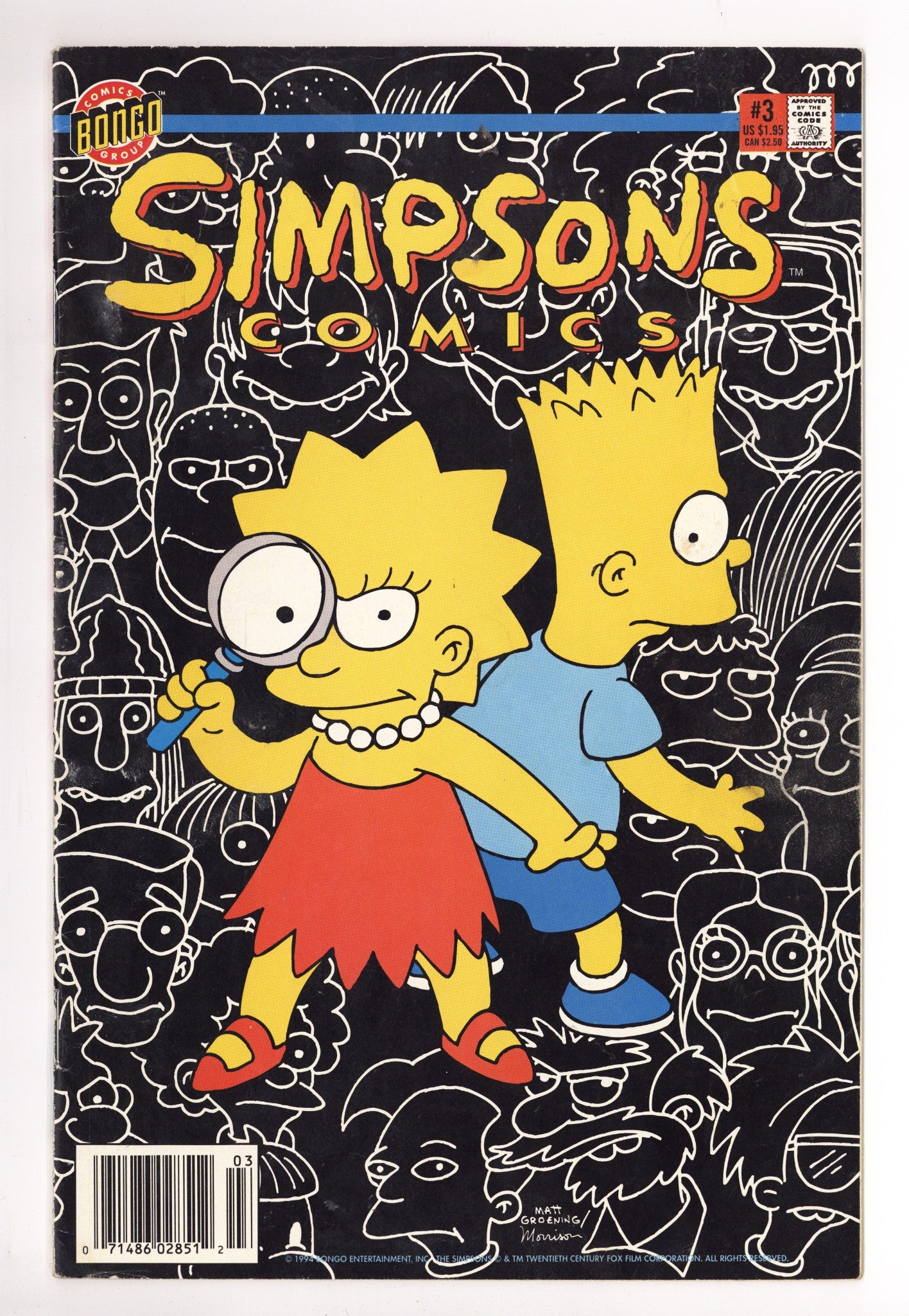 Simpsons Comics 3 Mid Grade (1994) Newsstand 