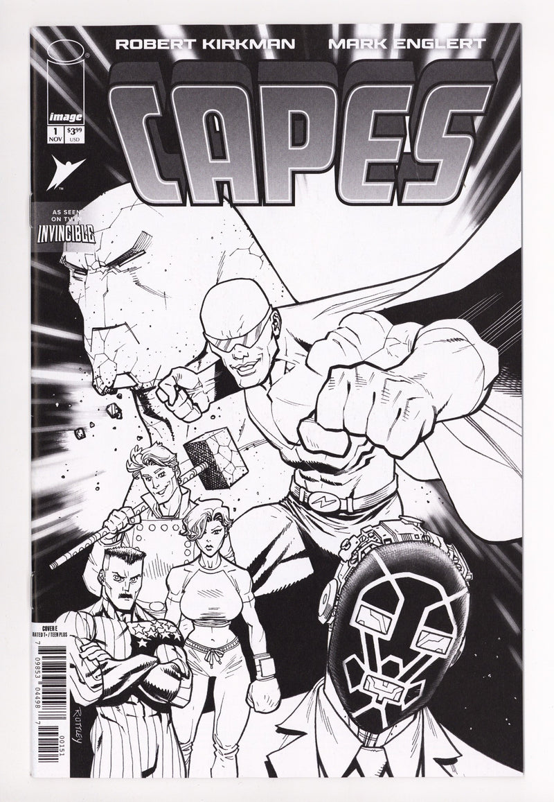 Invincible Universe Capes 1 Ottley B&W Incentive NM- (2025)