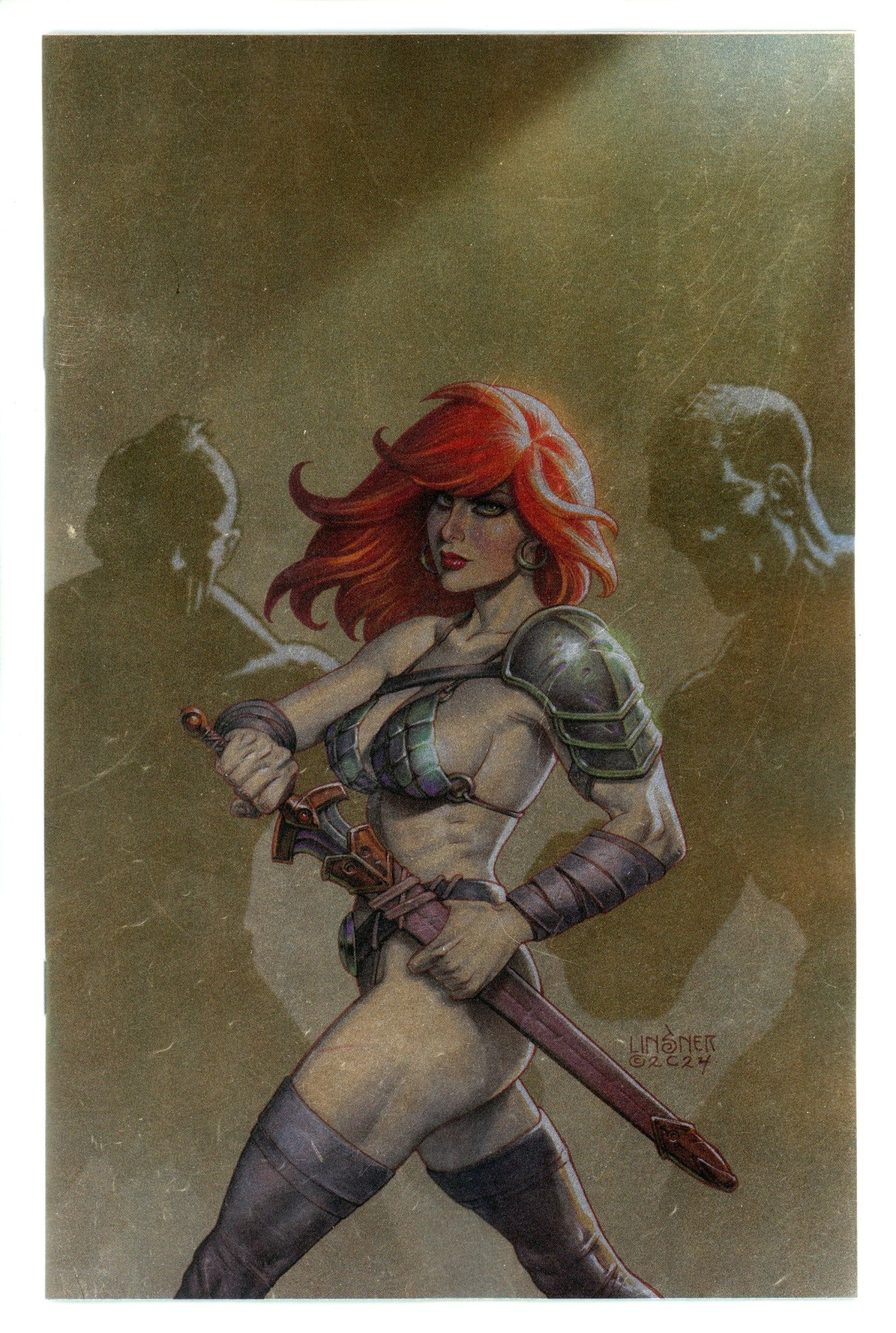 Red Sonja Empire Damned 2 Linsner Foil Virgin Incentive Variant NM (2024)