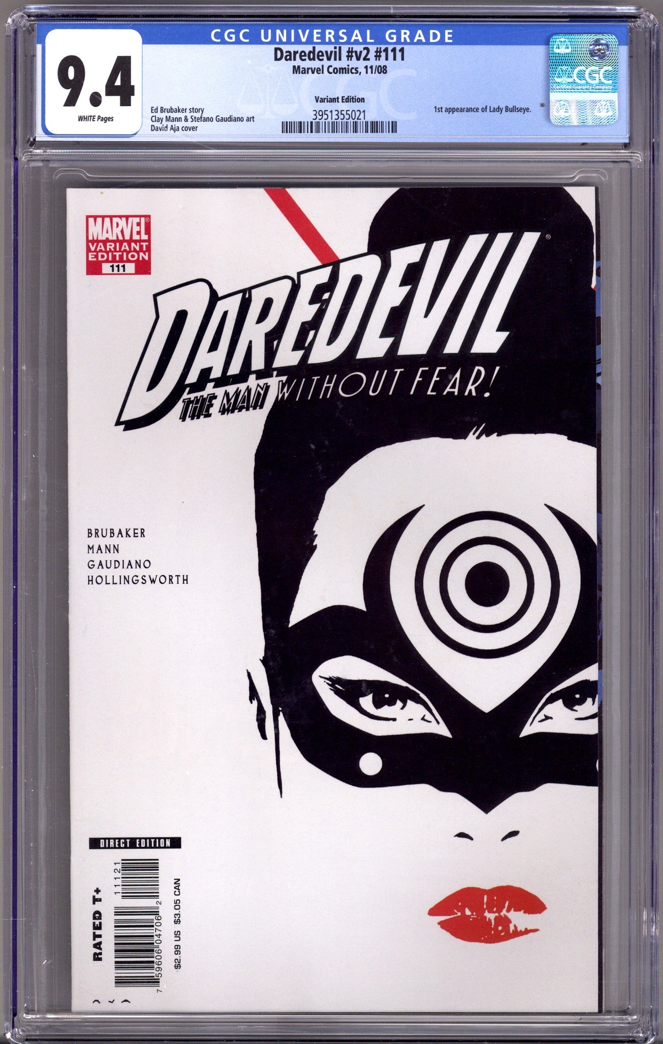Daredevil Vol 2 111 CGC 9.4 (NM)   (2008) Aja     Variant  
