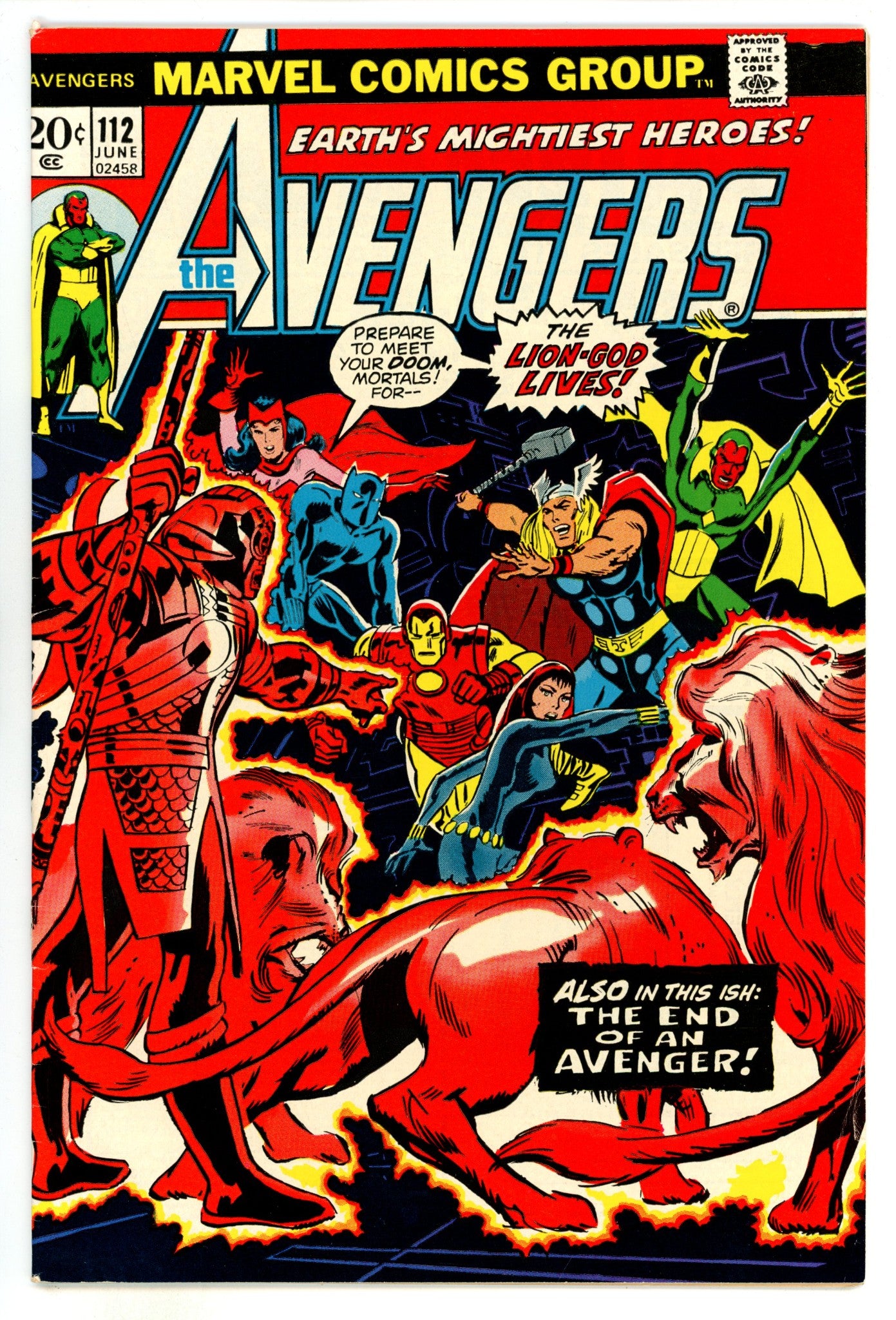 The Avengers Vol 1 112  FN/VF (7.0)  (1973)  