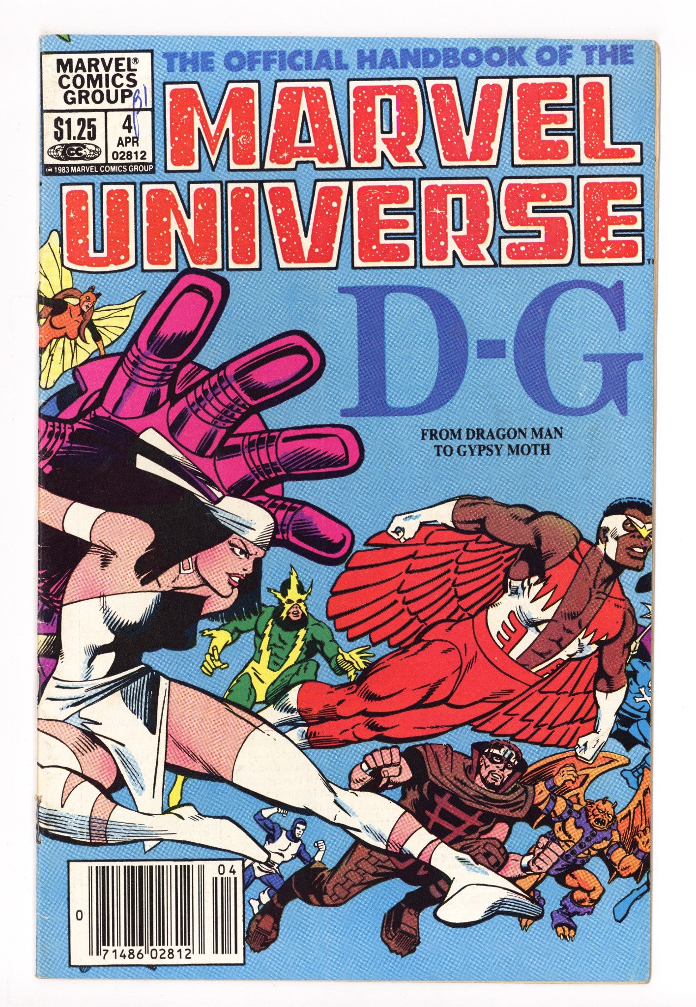 The Official Handbook of the Marvel Universe Vol 1 4 Low Grade (1983) Canadian Price Variant 