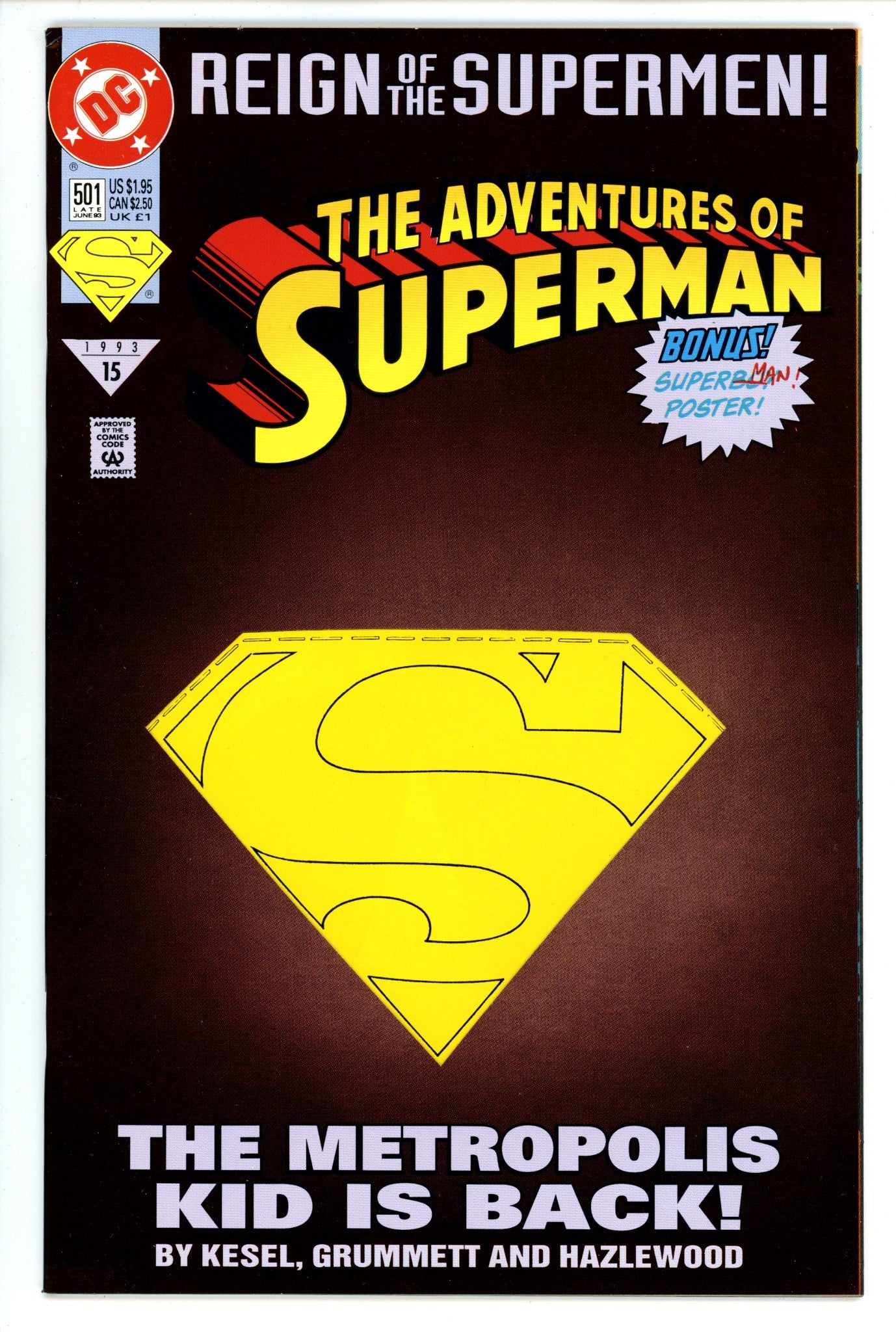 Adventures of Superman Vol 1 501 High Grade (1993) Die-Cut Variant 