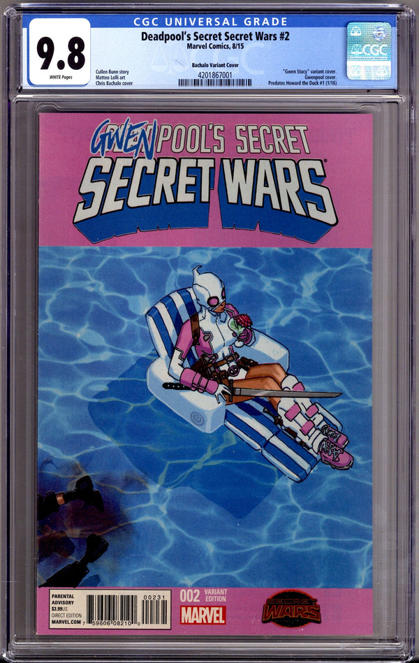 Deadpool's Secret Secret Wars 2 CGC 9.8 (NM/M) (2015) Bachalo Variant