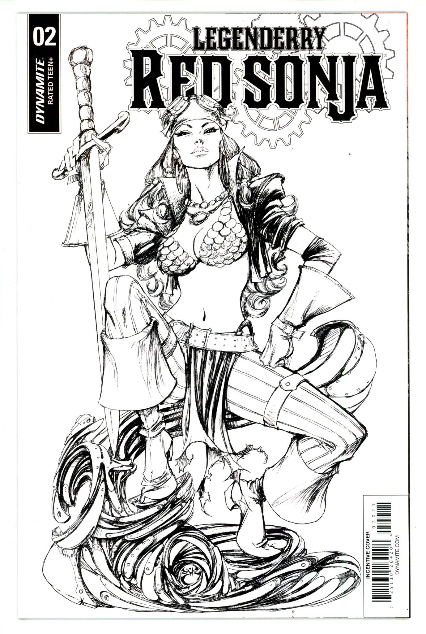 Legenderry: Red Sonja Vol 2 2 High Grade (2018) Benitez B&W Incentive Variant 