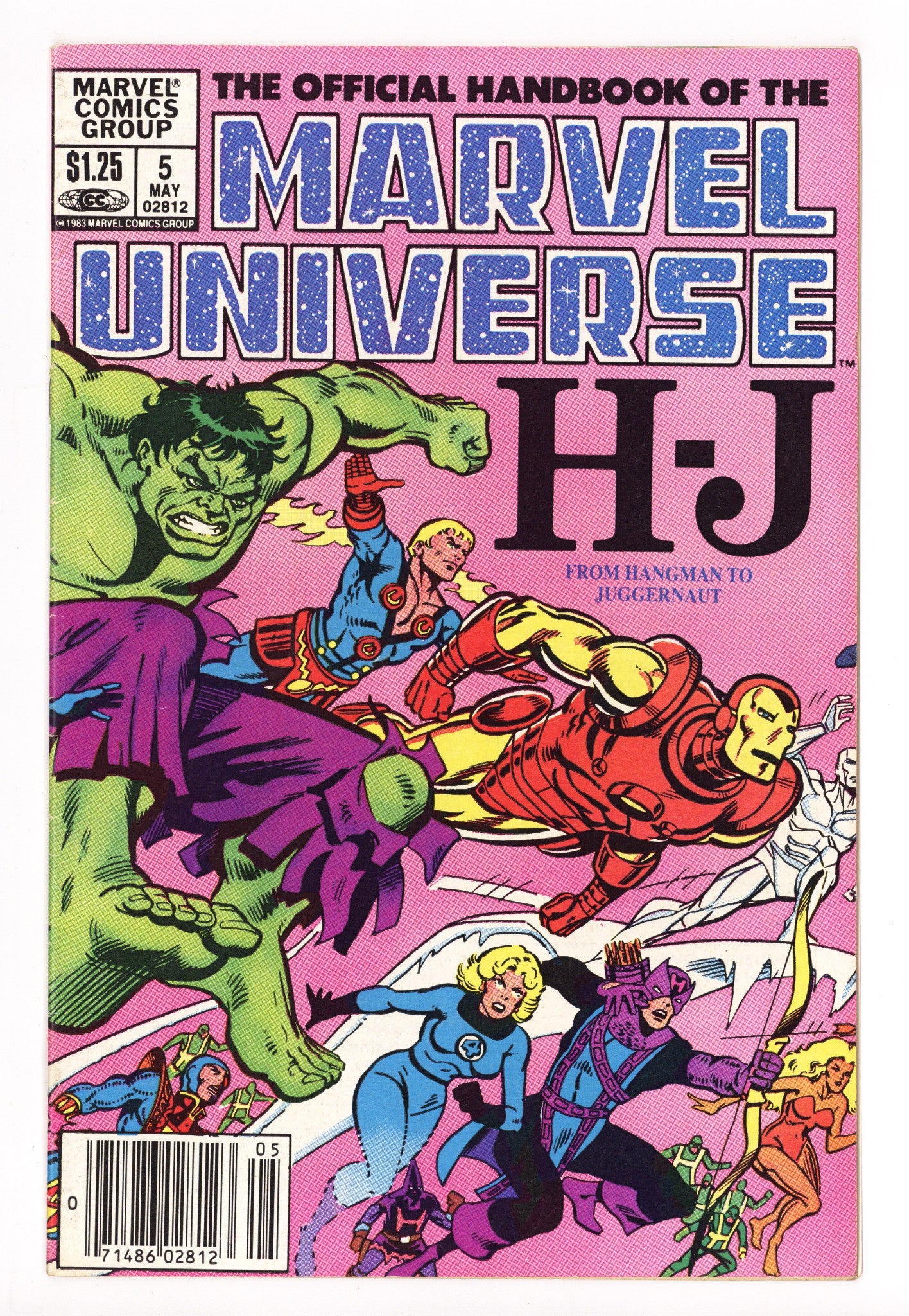 The Official Handbook of the Marvel Universe Vol 1 5 Low Grade (1983) Canadian Price Variant 