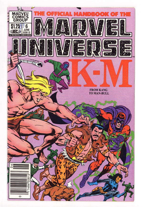 The Official Handbook of the Marvel Universe Vol 1 6 Low Grade (1983) Canadian Price Variant